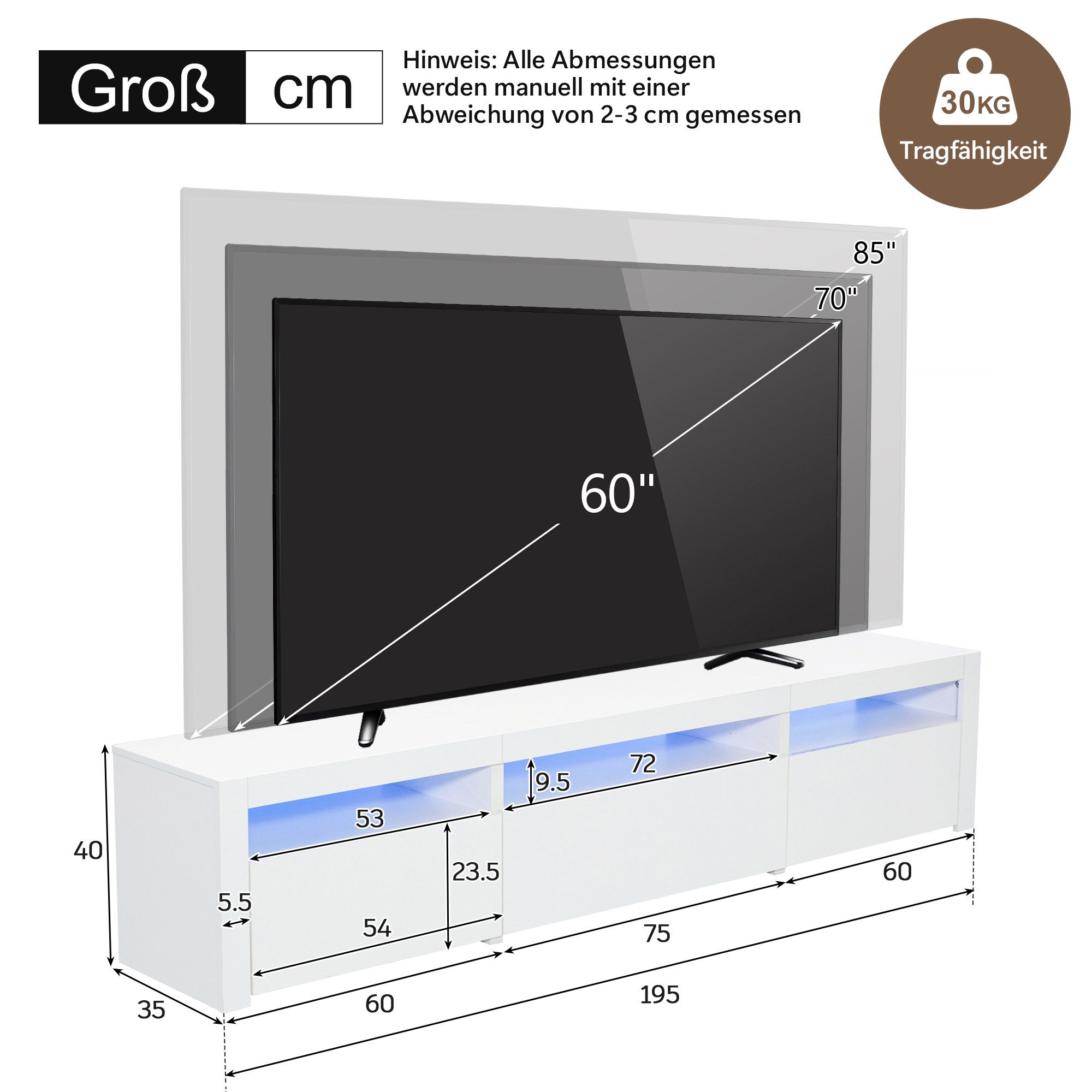 Thanaddo TV-Bank TV Schrank, Lowboard Fernsehschrank günstig online kaufen