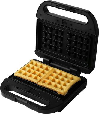 Hanseatic Waffeleisen HWM750BD 3-in-1-Sandwichmaker, Waffeleisen & Kontaktgrill, 750 W, antihaftbeschichtete, abnehmbare Platten