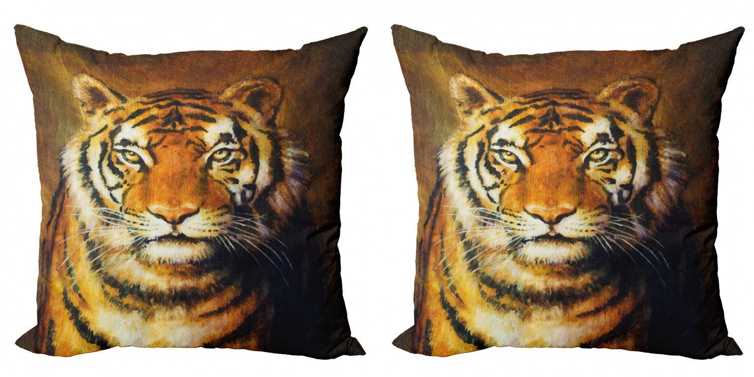 Abakuhaus Modern Stück), Digitaldruck, Accent Kissenbezüge Doppelseitiger Tiger (2 Ölgemälde-Art-Tier