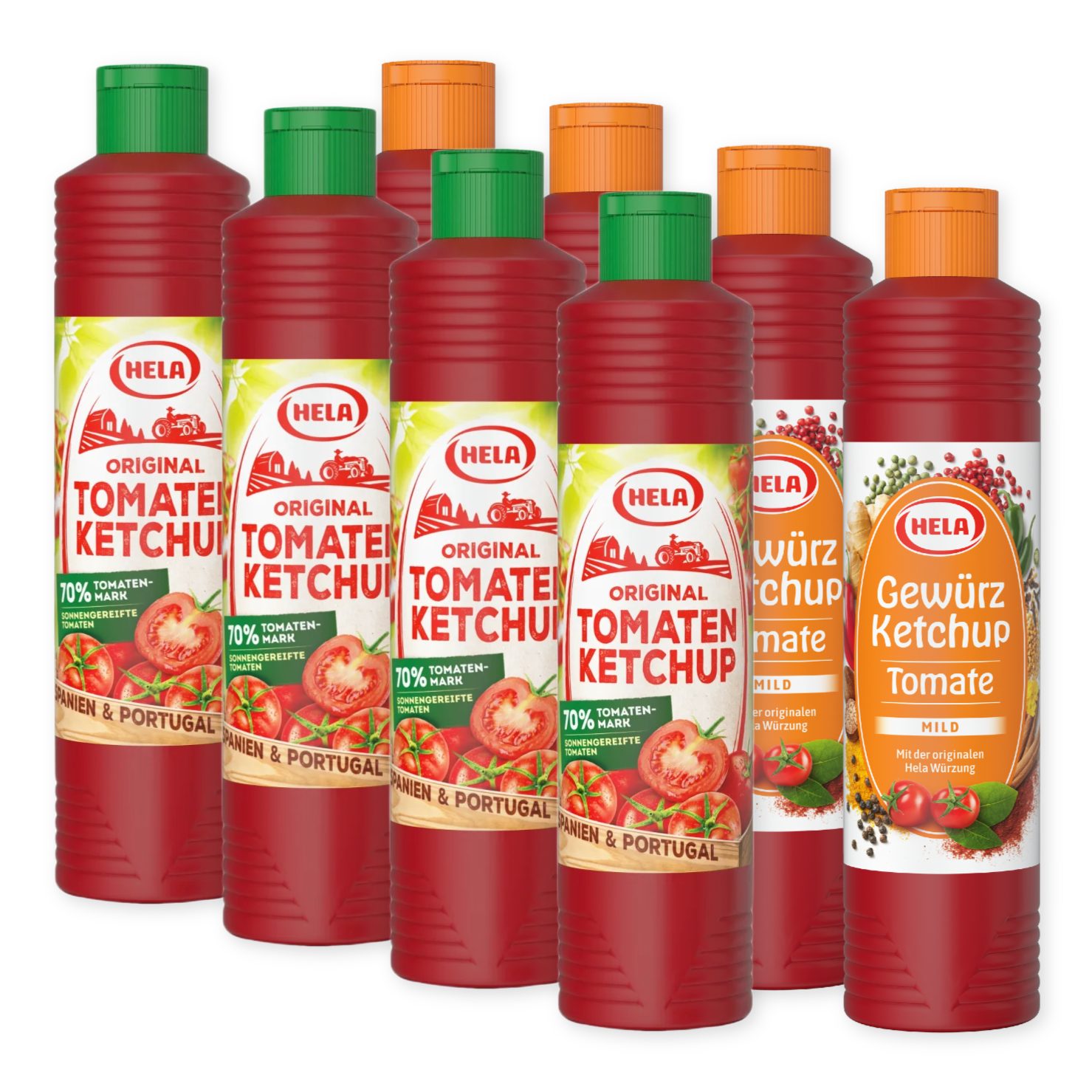 HELA Grillsauce Ketchup Set 8x 800ml 4x Tomate mild & 4x Original Bundle Vorrat Imbiss