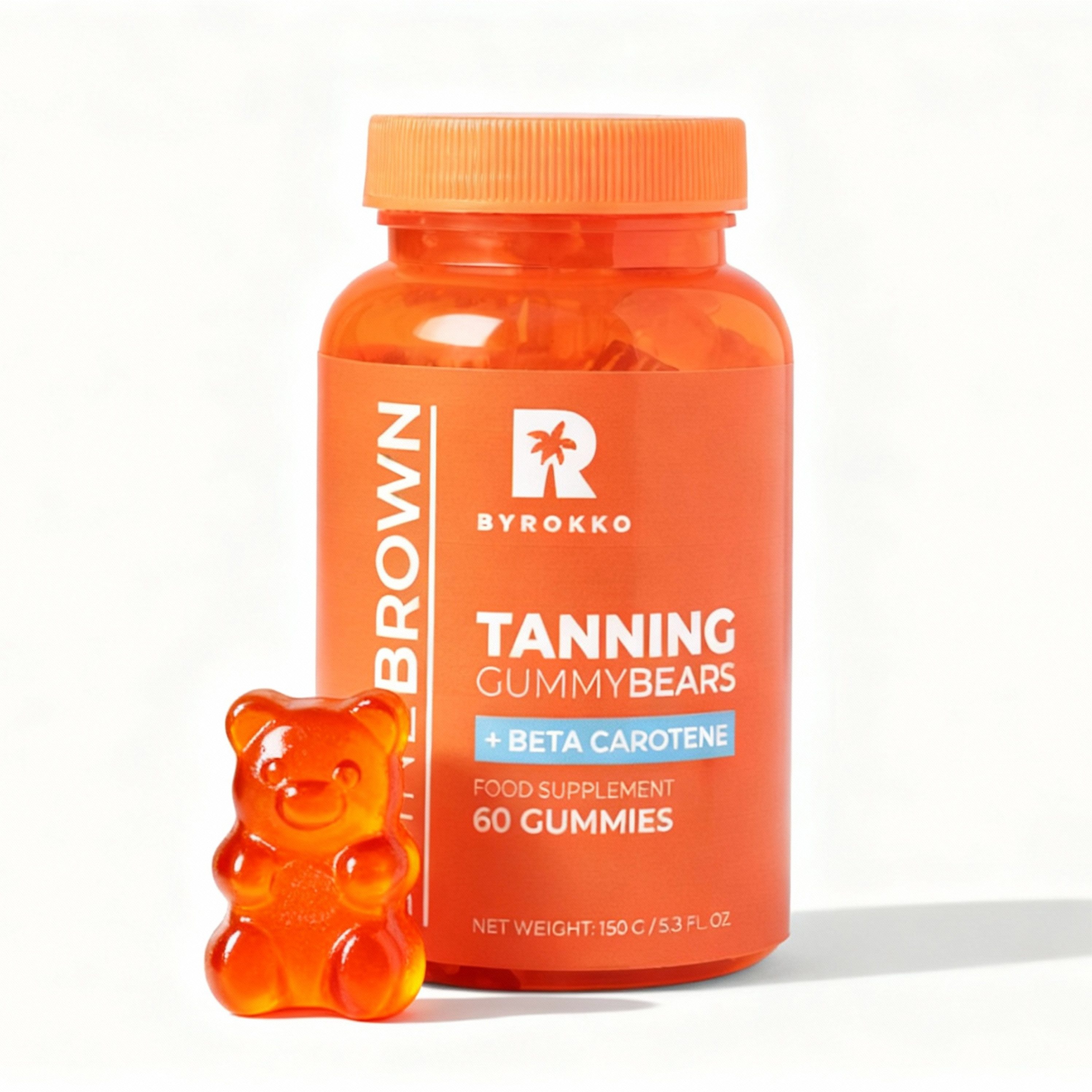 BYROKKO Shine Brown Beta-Carotin Tanning Vegan Gummies Gummibärchen, 150 g