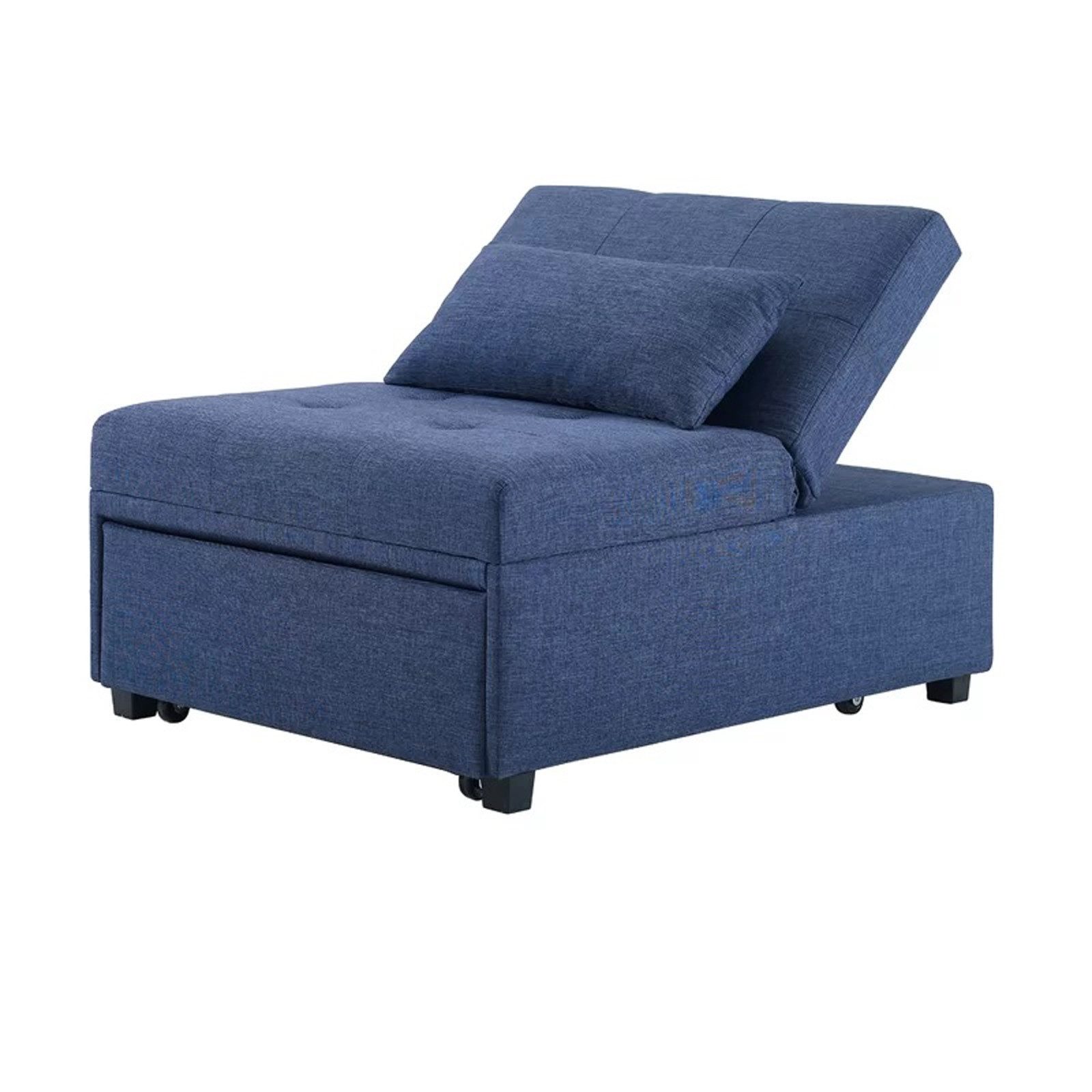 HTI-Living Relaxsessel Schlafsessel Magarete Blau (Stück, 1-St., 1 Sessel), Relaxsessel verstellbare Lehne Lendenkissen ausklappbar