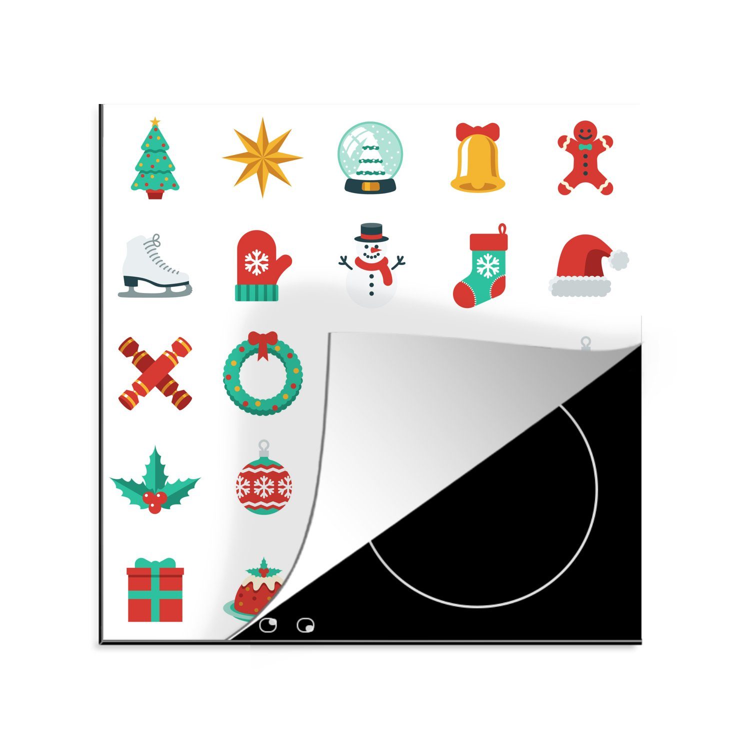 für küche - Muster 78x78 cm, Weihnachten, Vinyl, Ceranfeldabdeckung, Arbeitsplatte Herdblende-/Abdeckplatte (1 MuchoWow tlg), Weihnachtssachen -