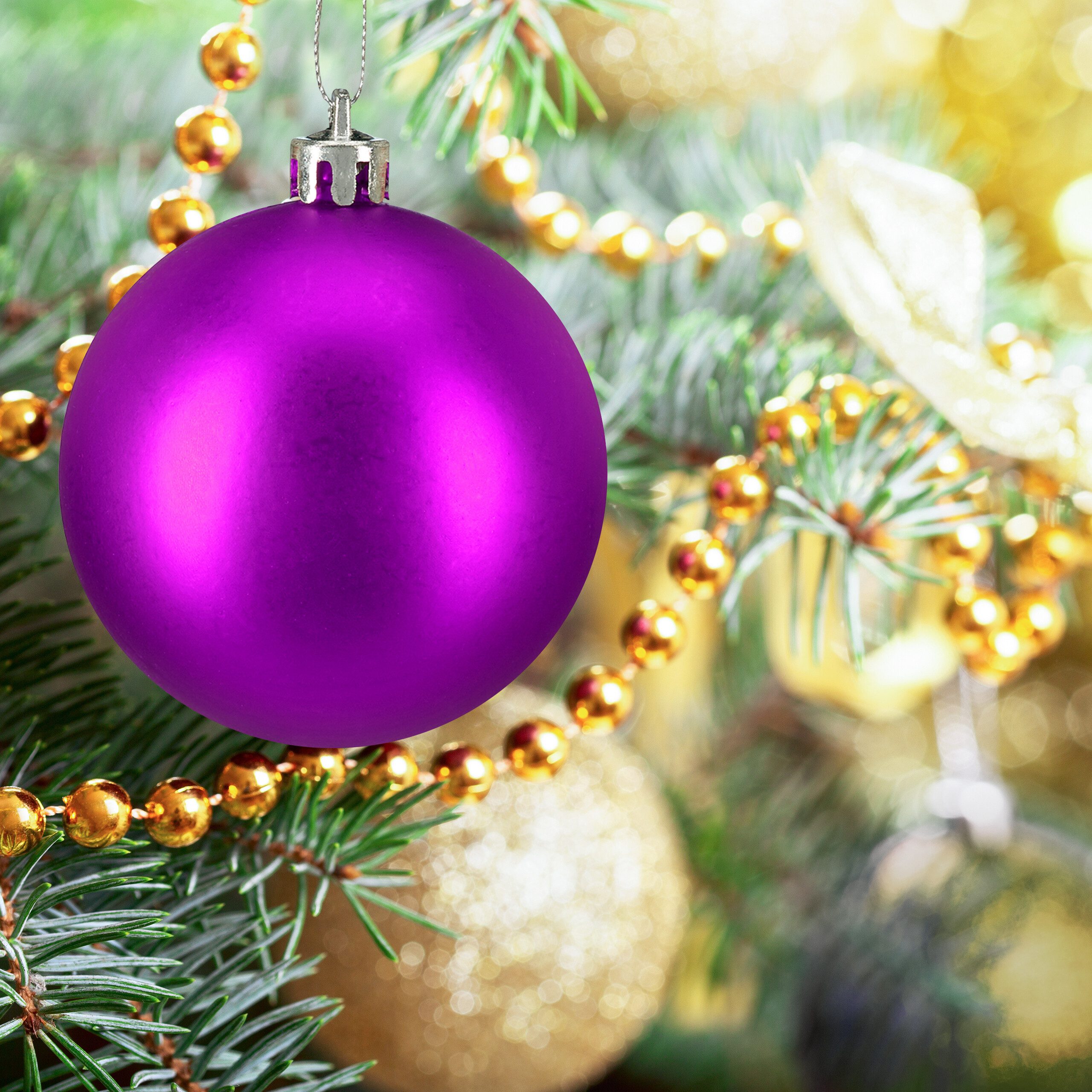 relaxdays Weihnachtsbaumkugel Weihnachtskugeln im 50er Set, Pink