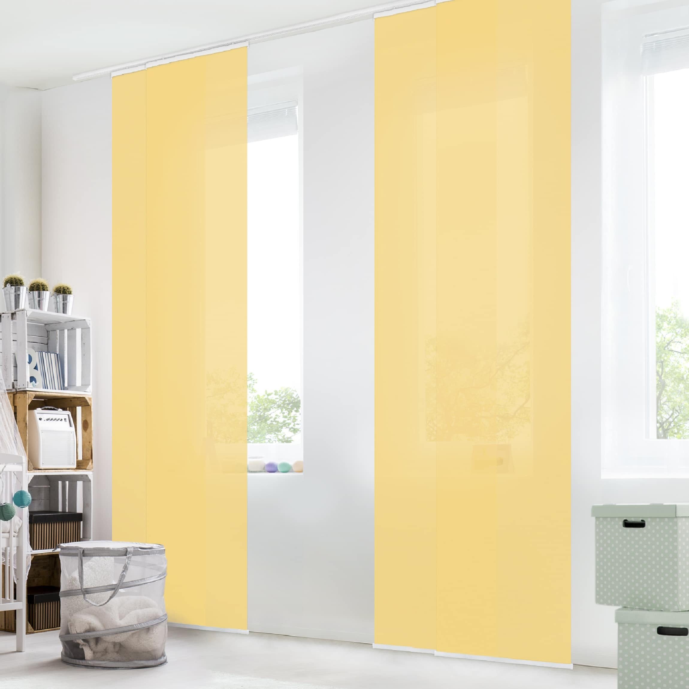 Bilderdepot24 Schiebegardine modern Flächenvorhang blickdicht Honig, günstig online kaufen