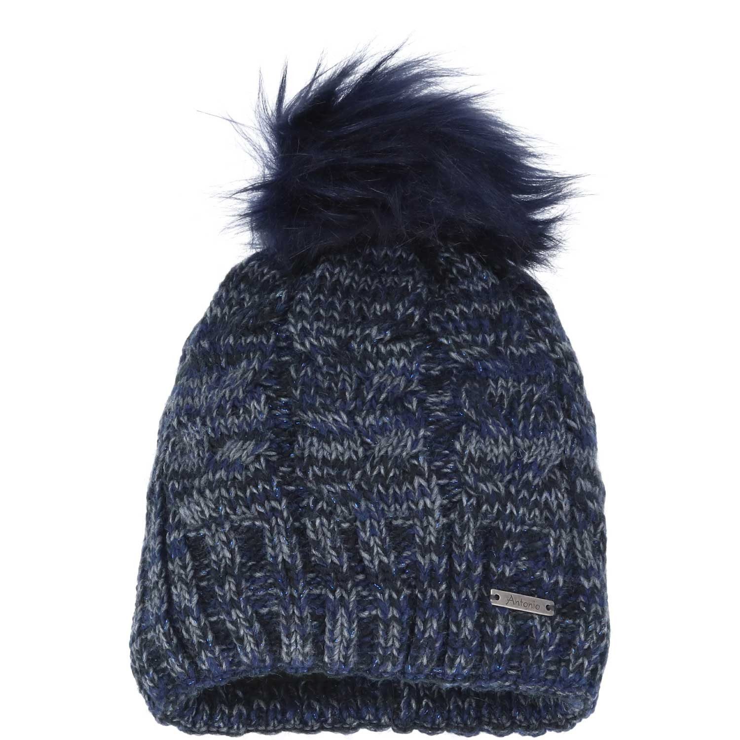 Antonio Strickmütze Antonio Damen Strick Mütze Beanie navy (1-St)