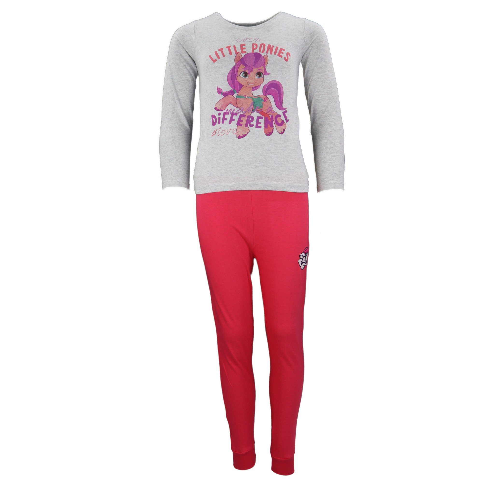 My Little Pony Schlafanzug My Little pony - eine neue Generation Sunny Mädchen Kinder Pyjama Gr. 98 bis 128 Grau