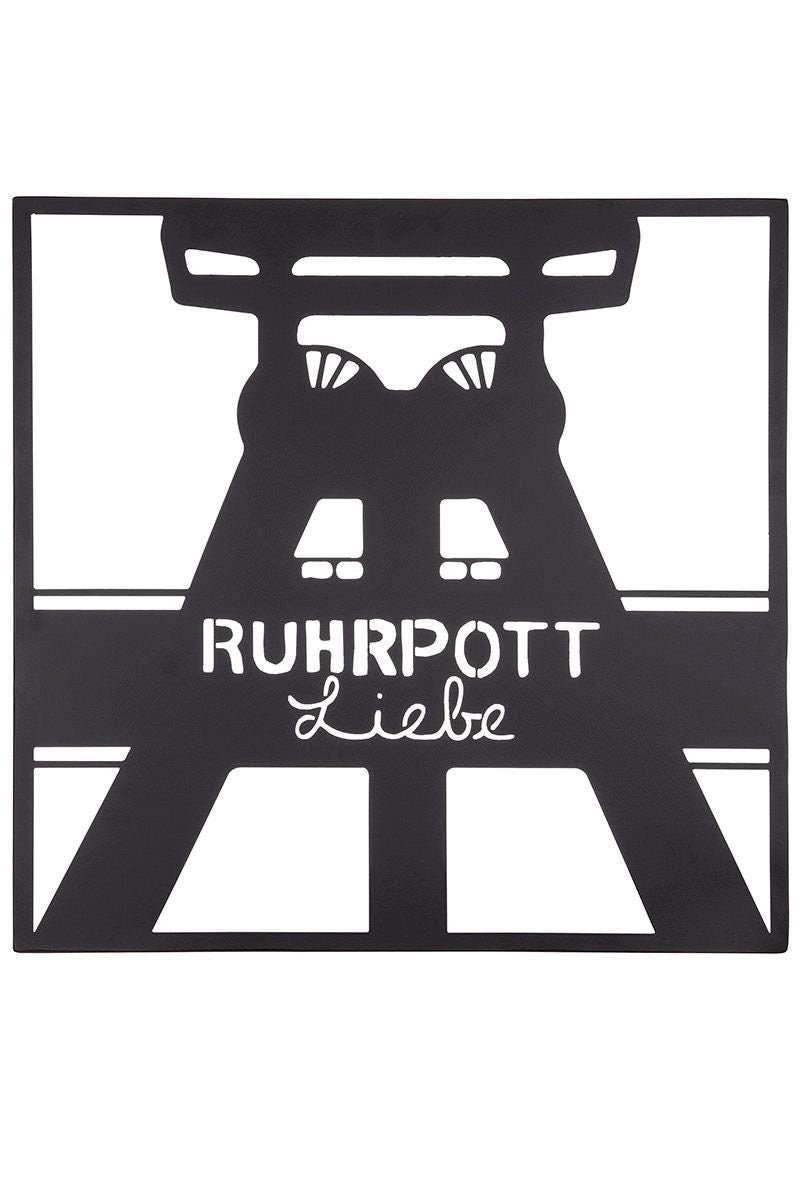 GILDE Dekoobjekt Ruhrpott Metall Wandrelief 40x40cm Liebe