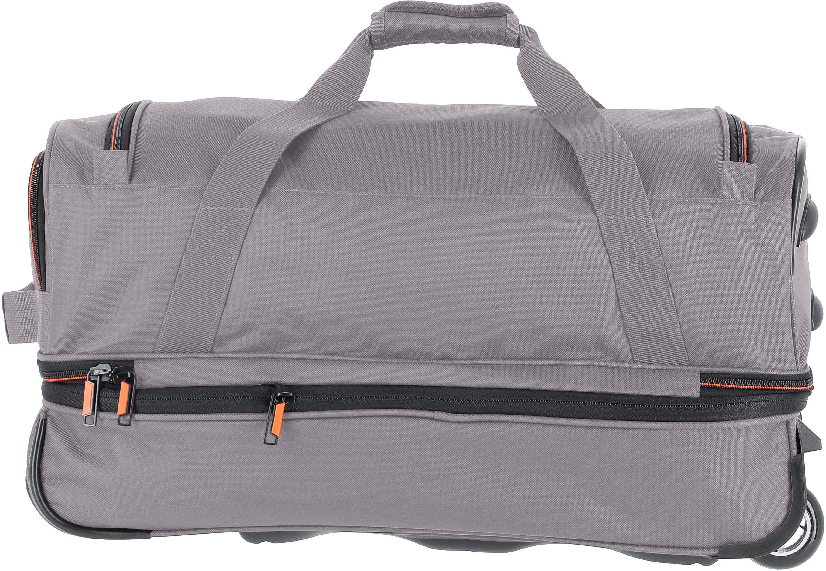travelite Reisetasche Basics, 55 mit Rollen grau/orange, cm