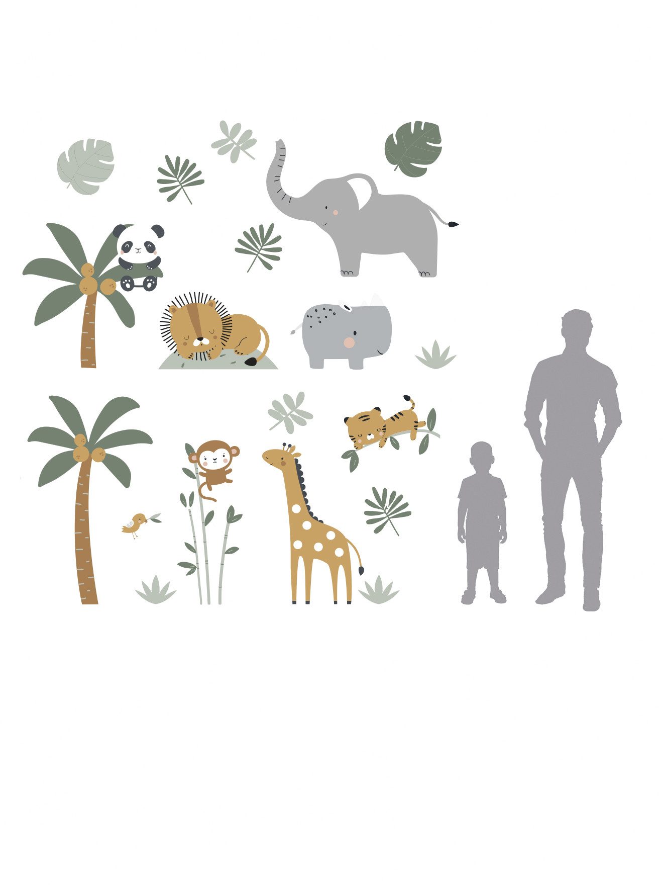 vertbaudet Wandsticker Kinderzimmer XL-Wandsticker PANDAFREUNDE