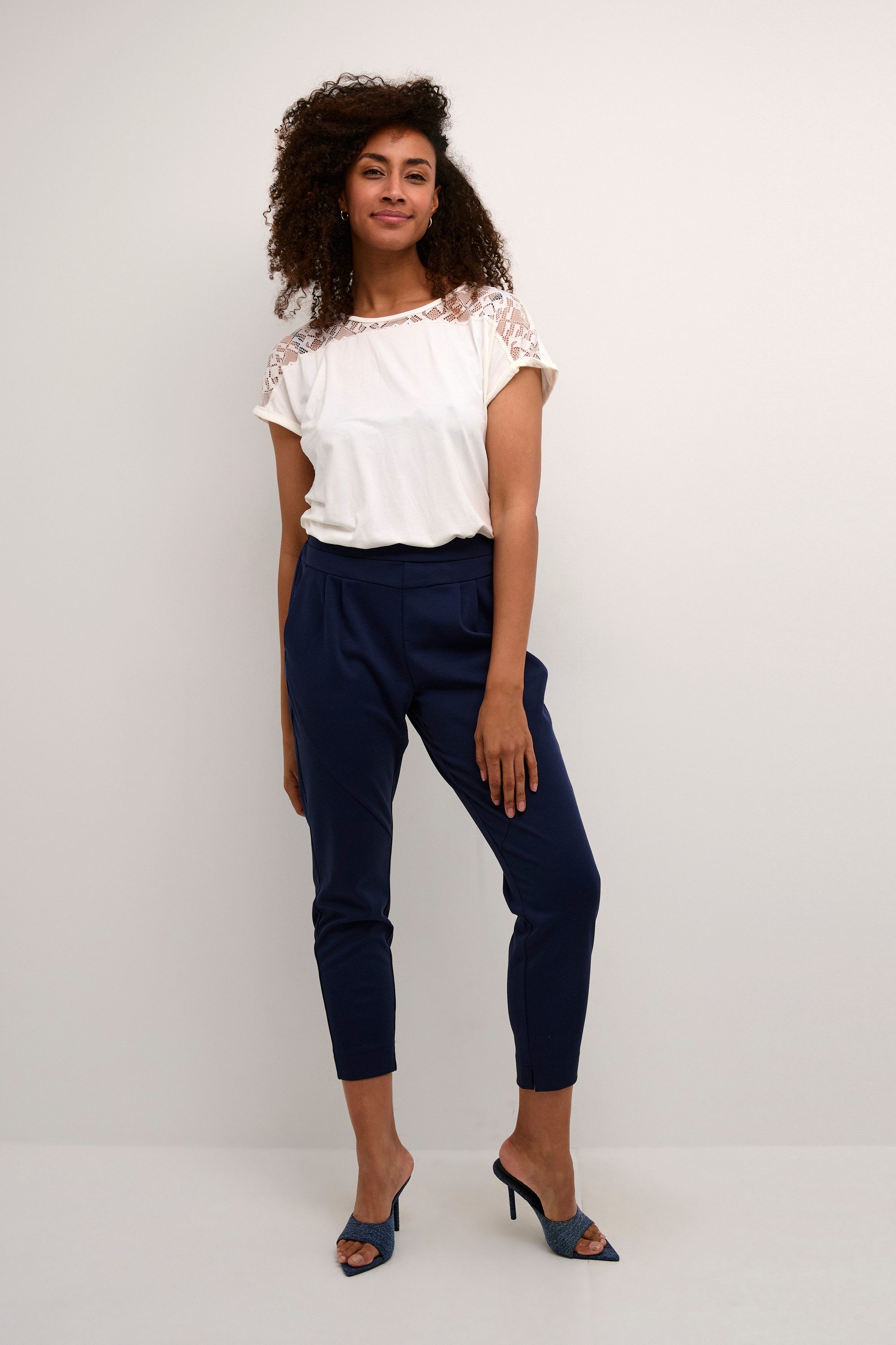 Cream Stoffhose Casual Hose Anett