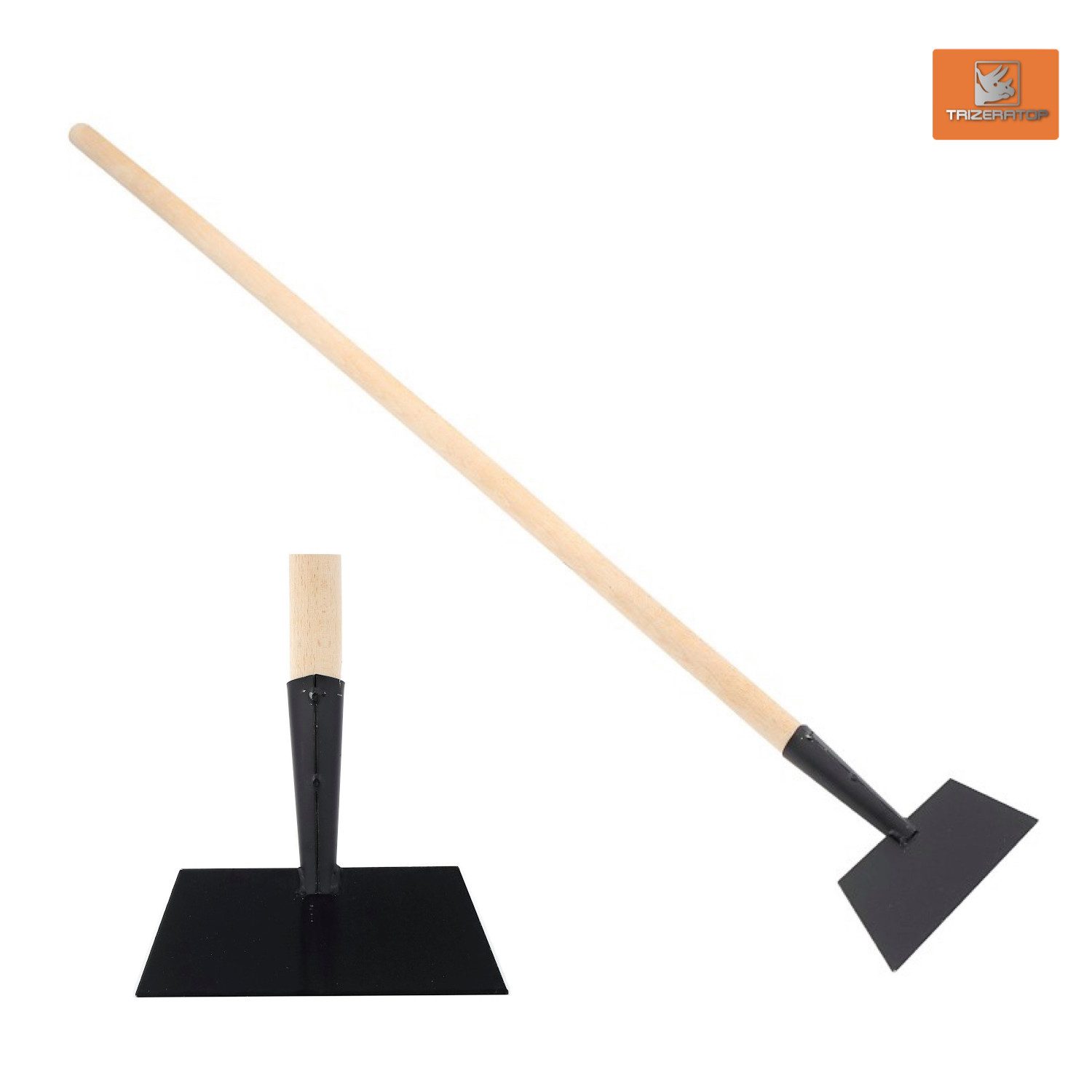 TRIZERATOP Stoßscharre Eisstößer, Betonstößer, Rasenkantenstecher 20 cm Stahl mit Stiel