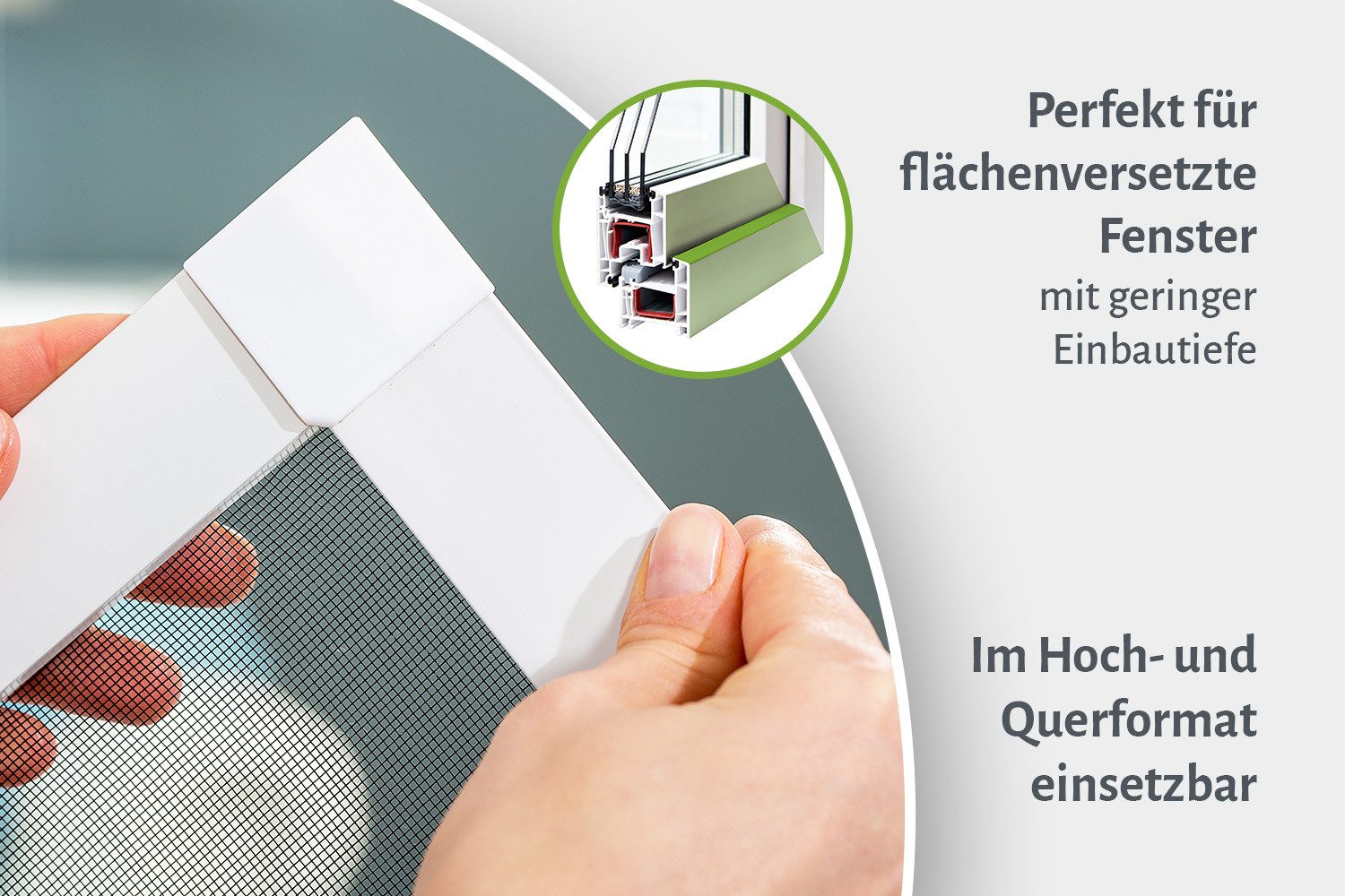 empasa Insektenschutz-Fensterrahmen "FLEX", Fliegengitter Fenster flächenbündig für flächenversetzte Fenster