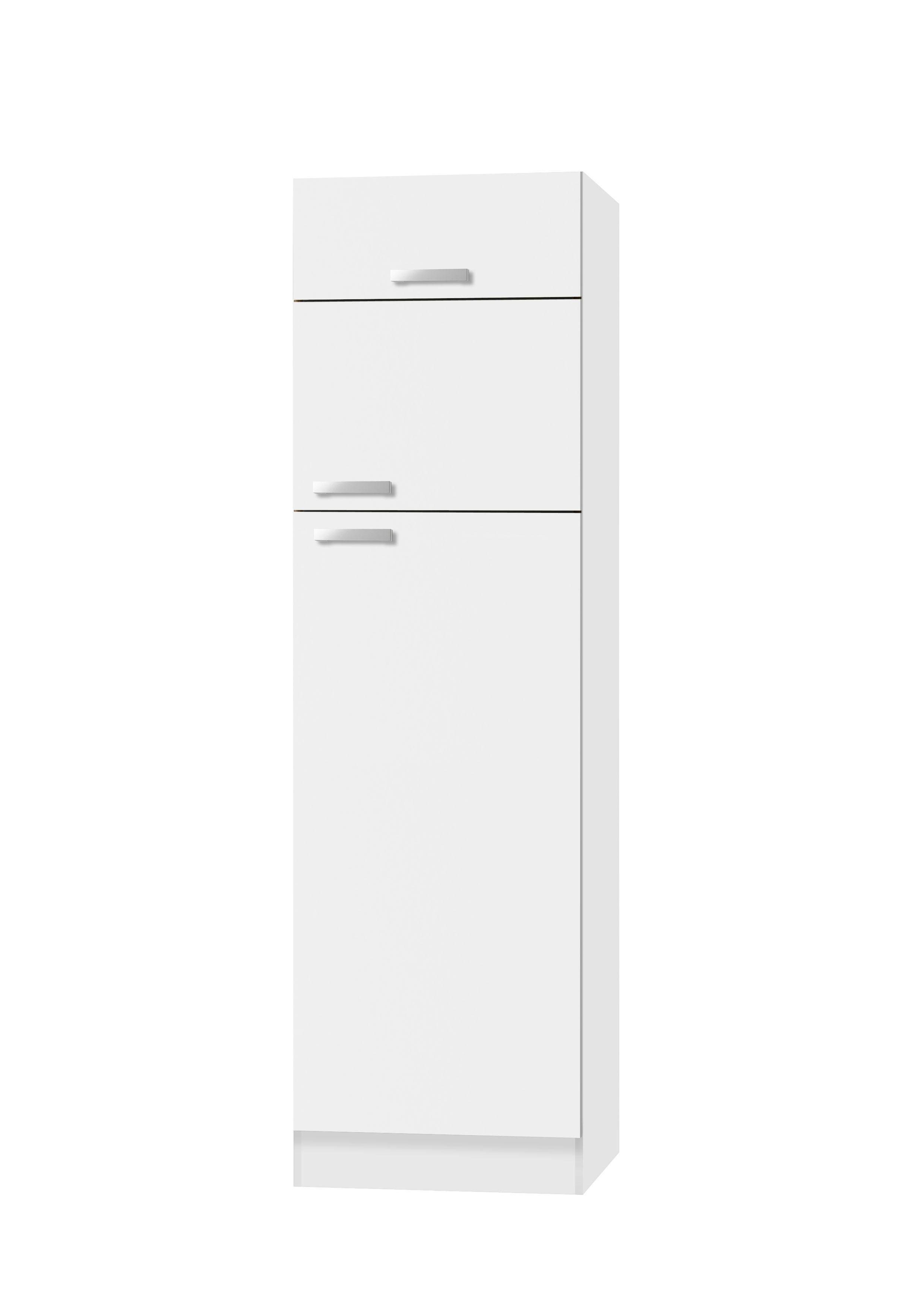 OPTIFIT Kühlumbauschrank Odense 60 cm breit, 207 cm hoch, für Kühlgefrierkombinationen maß 144 cm weiß/weiß | weiß