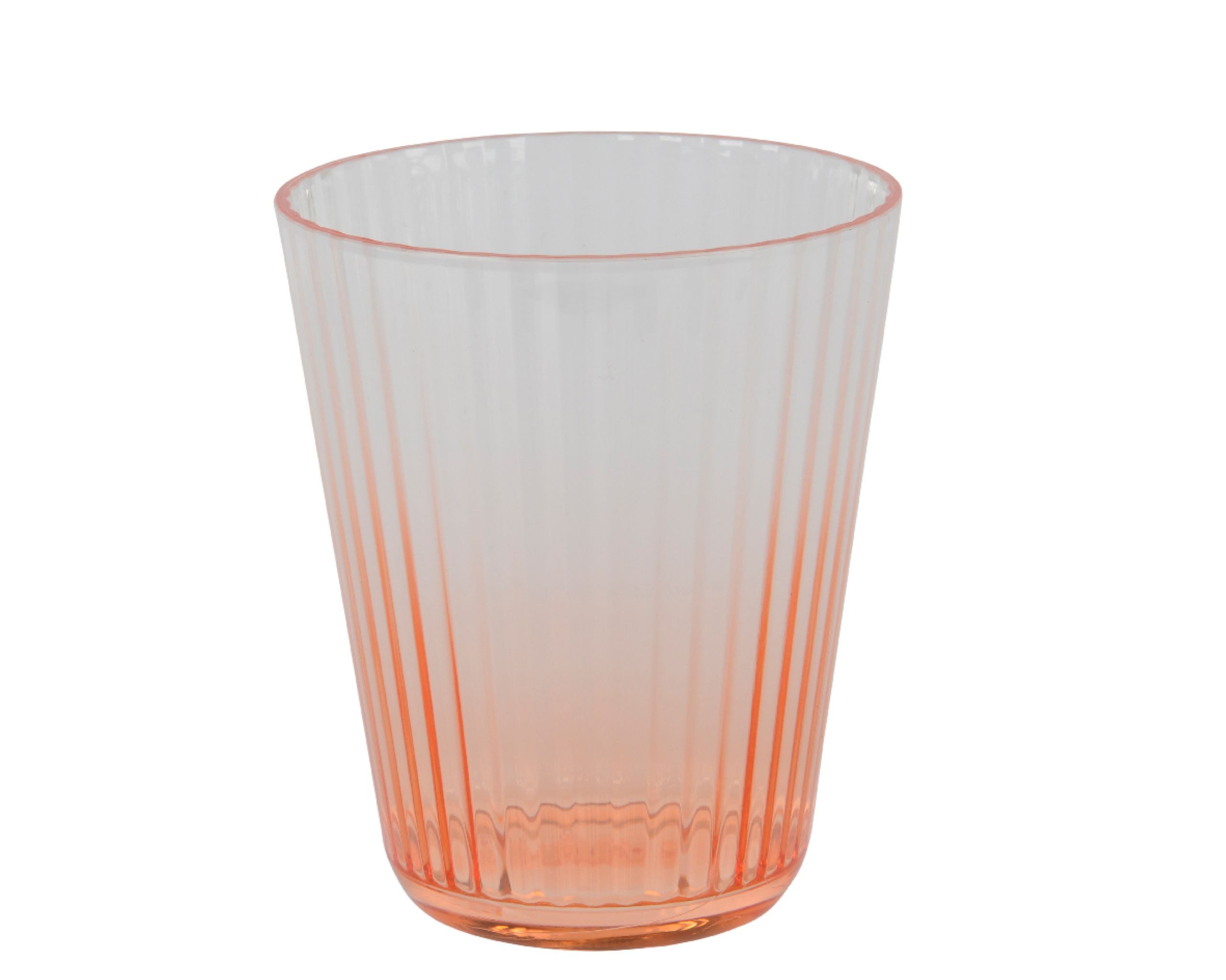 Decoris season decorations Glas, Kunststoff, Trinkglas 10cm Kunststoff mit Rillen Transparent / Orange