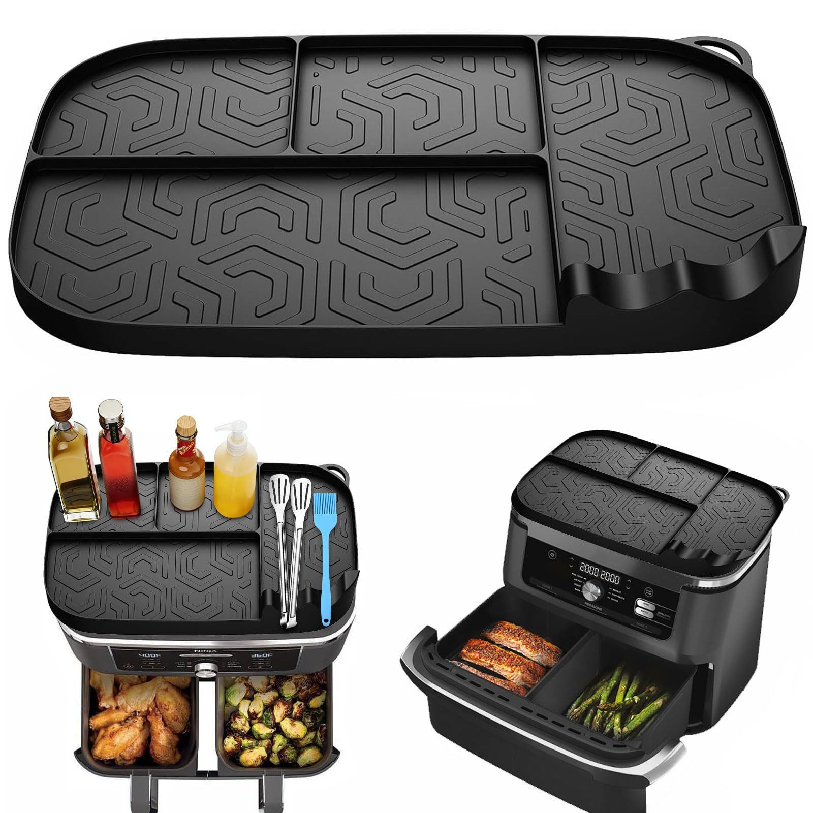 Zyronn Silikonform Airfryer Zubehör für Ninja AF400EU/AF451EU/AF500EU/DZ400EU, Heißluftfritteuse Zubehör Spülmaschinenfest