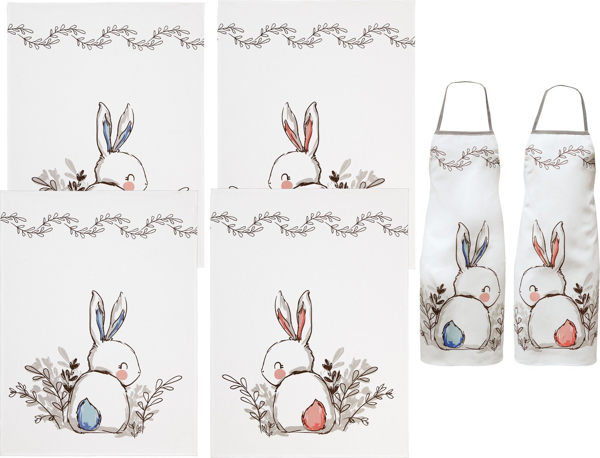 Erwin Müller Kochschürze Küchenset 6-teilig, Baumwolle Motiv
