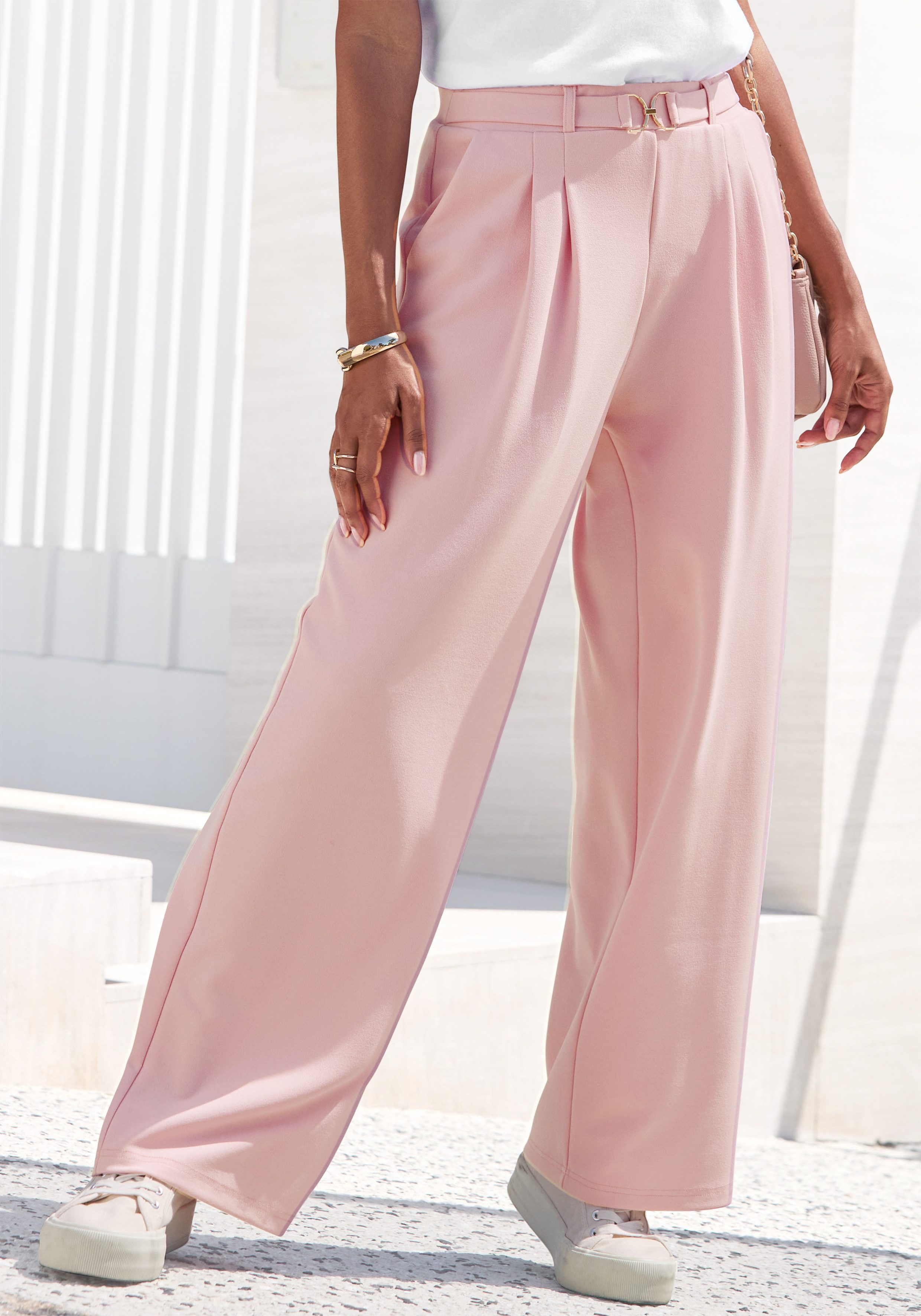 LASCANA Schlupfhose aus bügelfreier Ware mit weitem Bein Sommerhose, sommerlich elegant, Business chic