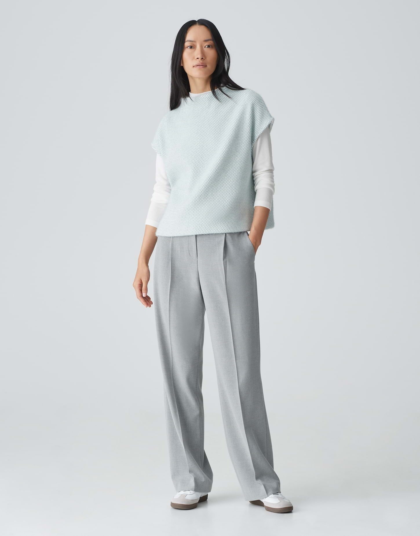 OPUS Pullunder Pullunder GOFIR Loose in zweifarbiger Struktur