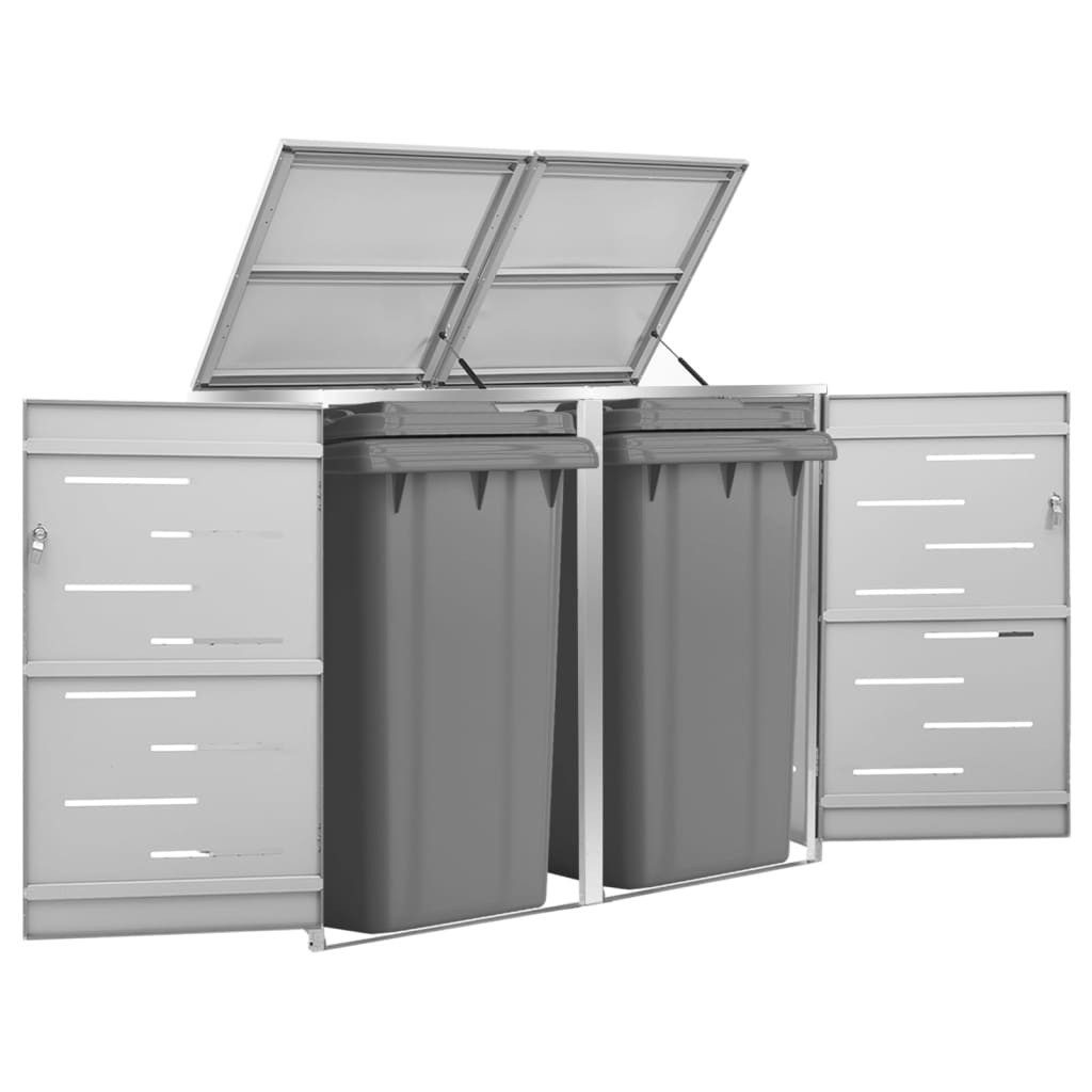 vidaXL Mülltonnenbox 2 Tonnen - 138x77,5x115,5 cm Mülltonnenbox Mülltonnenverkleidung Edel