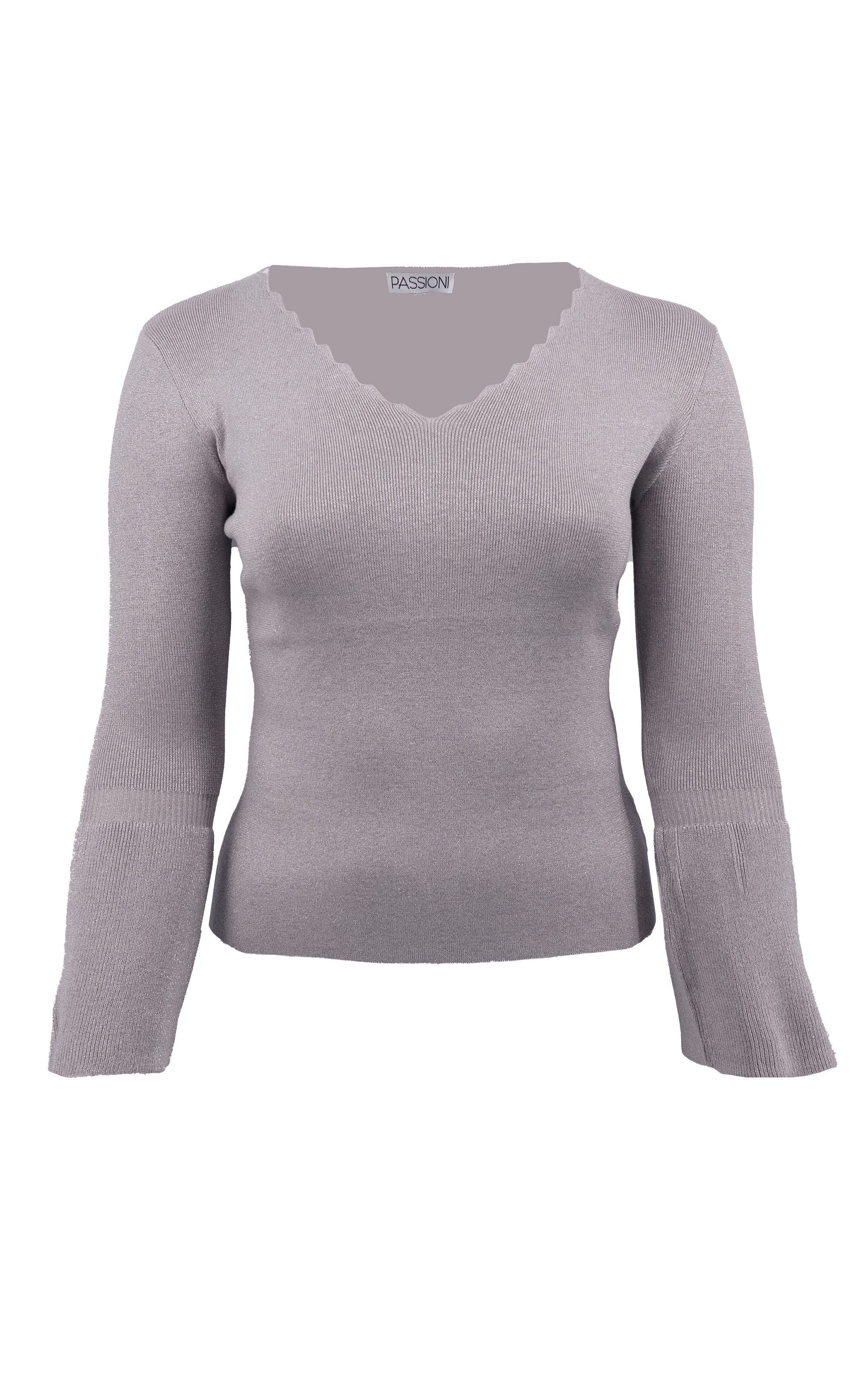 Strickpullover mit glitzerndem Lurexgarn
