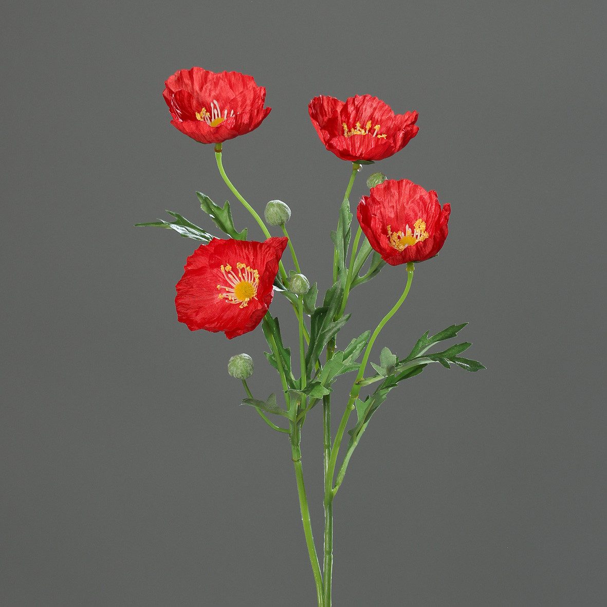 Kunstblume künstlicher Mohnblumenzweig ca. 60cm Seidenblumen günstig online kaufen