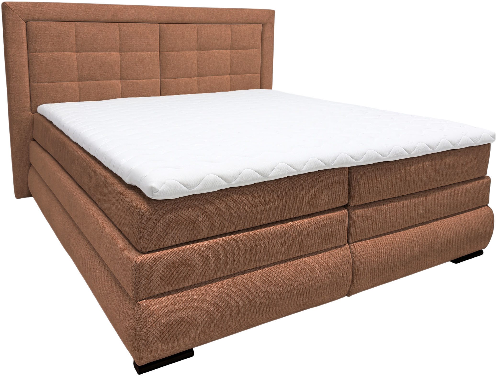 OTTO home Boxspringbett MIVVA mit Bettkasten, mit Taschenfederkernmatratze H3, H3/H4 mix, H4 (mit hochwertigem Strukturstoff, wahlweise mit LED-Leuchten), mit Kaltschaum- oder Visco-Topper (bei H4), Komfortliegehöhe 67cm