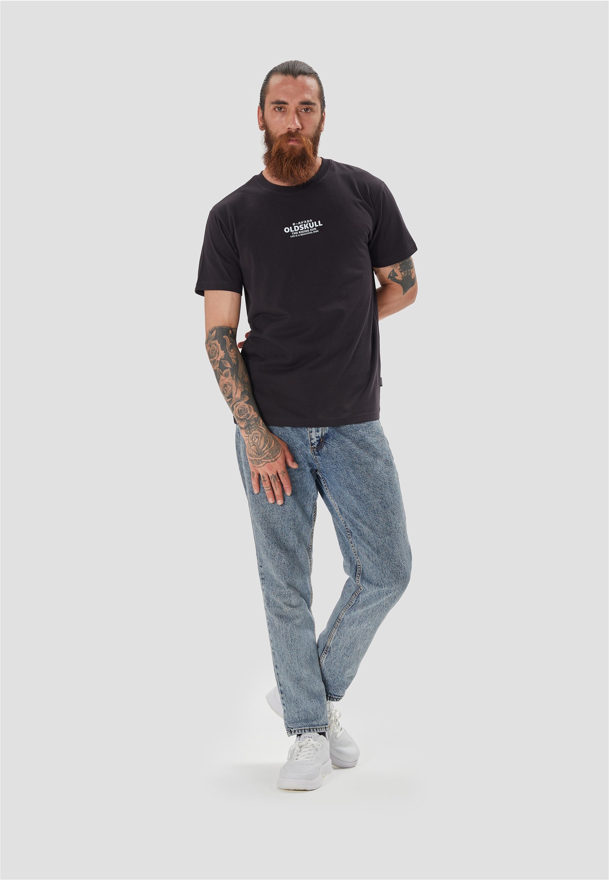 Oldskull T-Shirt Retro Rising Sun Logo günstig online kaufen