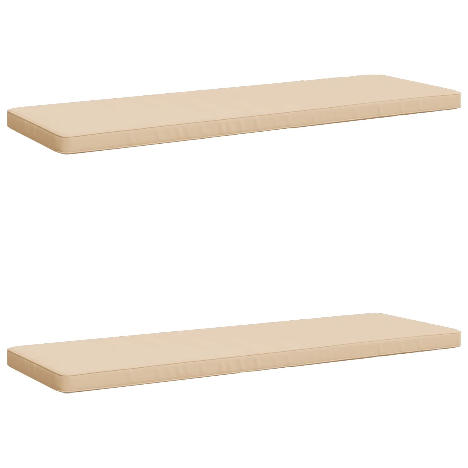 vidaXL Sitzauflage 2-teilige Bankkissen VUGHT 2 stk. 100 % Polyester Creme, (2 St)