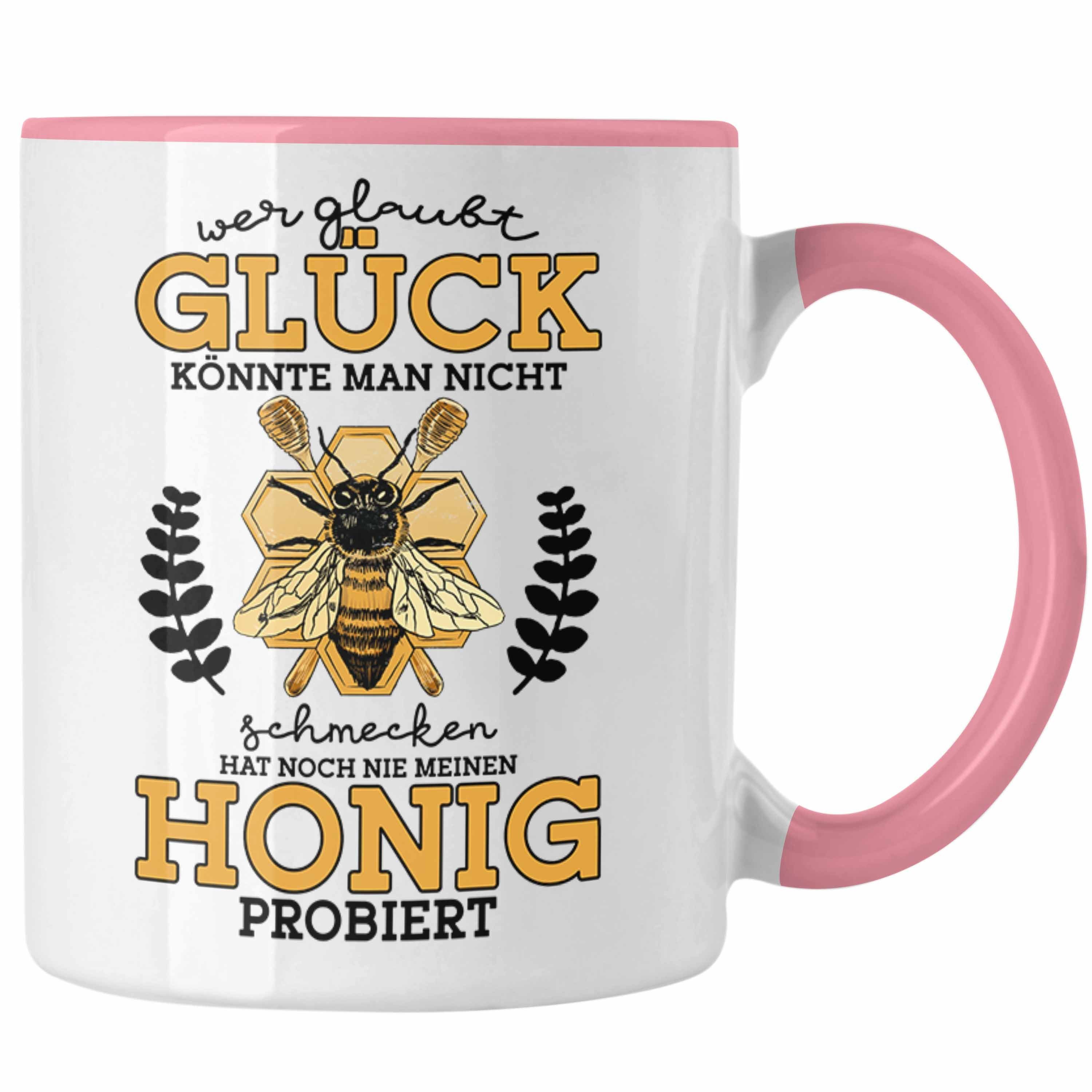Trendation Tasse Bienenzucht Imker Rosa Geschenkidee Tasse Honig Geschenk