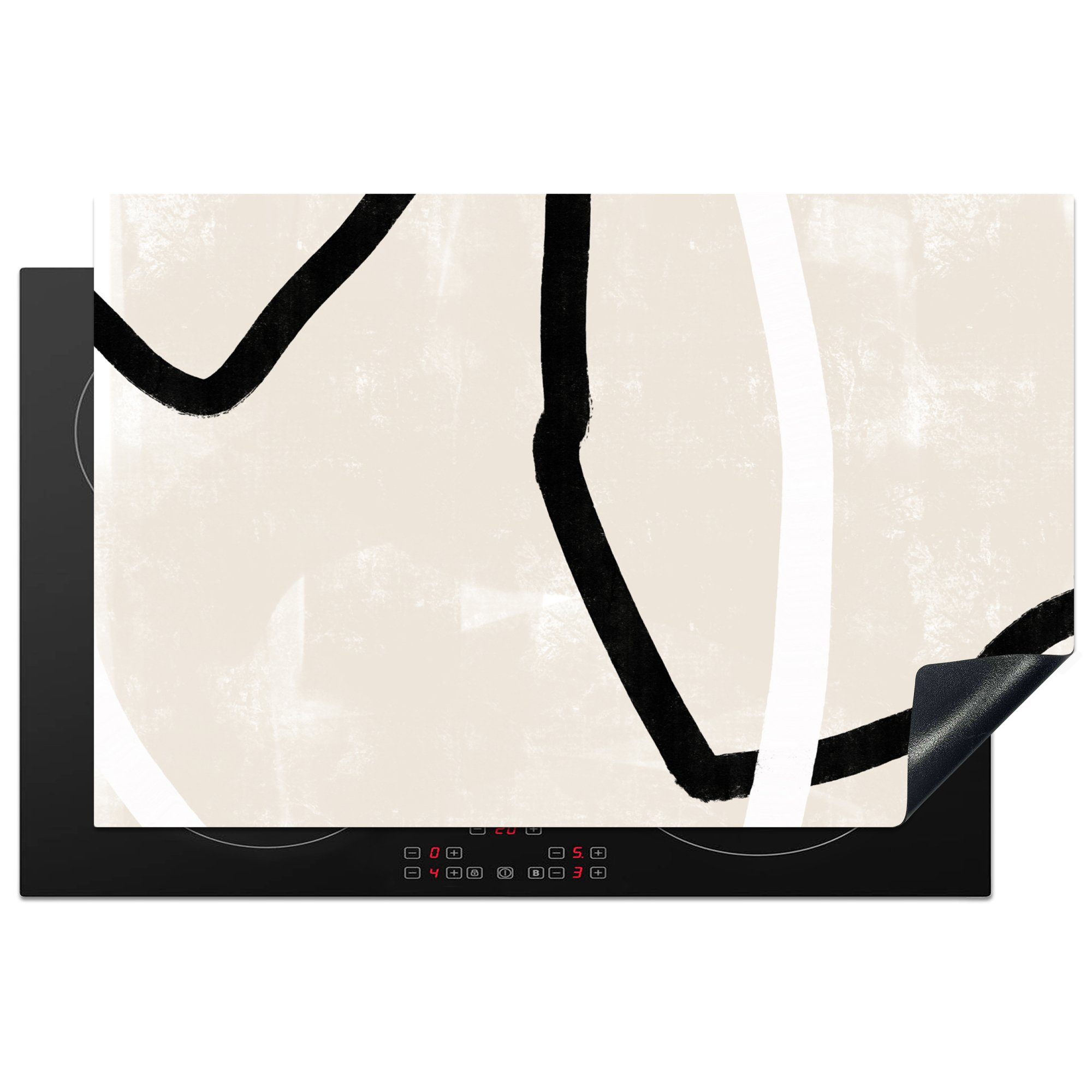 MuchoWow Herdblende-/Abdeckplatte Rosa - Minimalismus - Design, Vinyl, (1 tlg), 81x52 cm, Induktionskochfeld Schutz für die küche, Ceranfeldabdeckung