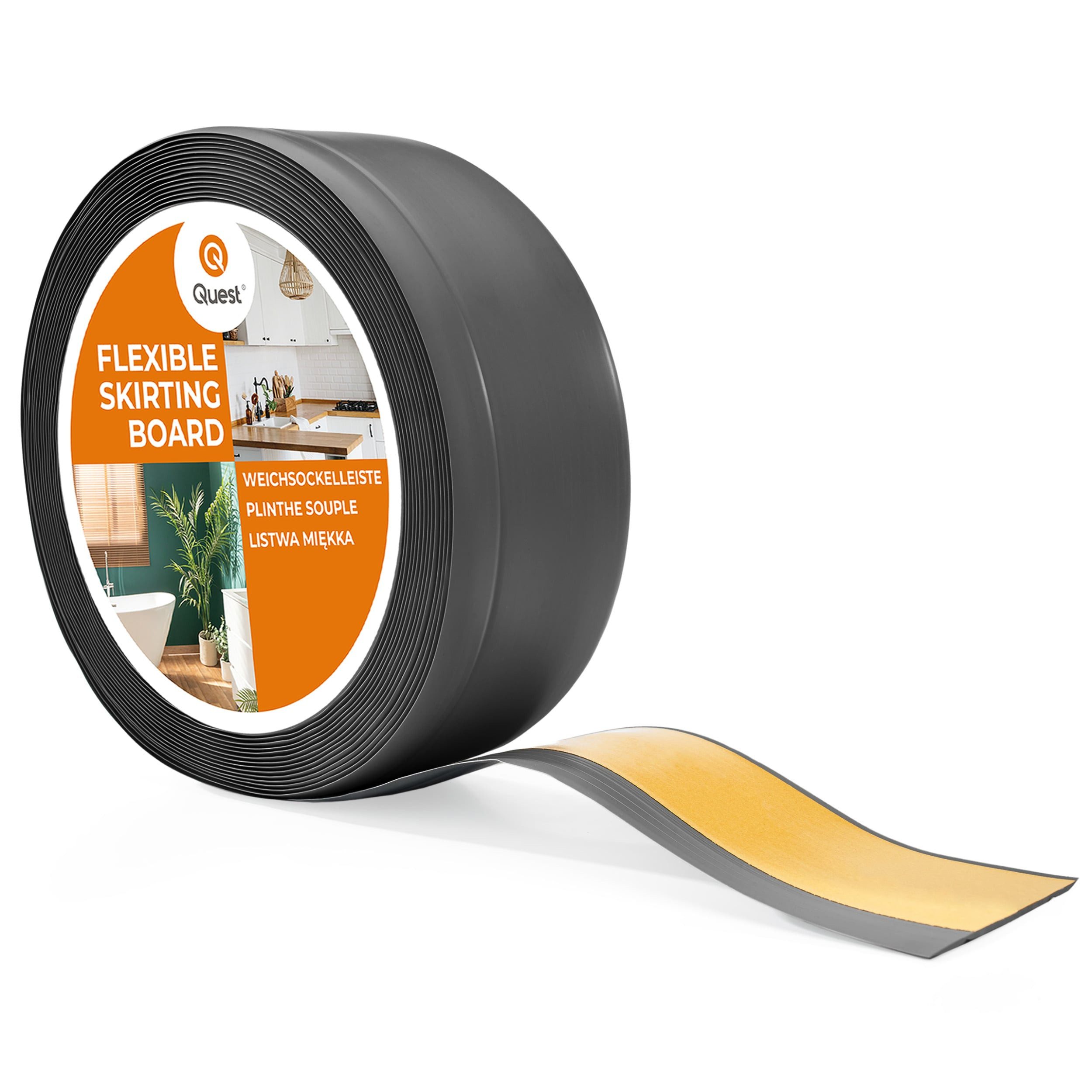 Quest Sockelleiste Weichsockelleiste Selbstklebend Knickleiste 70x20 mm, L: 100,00 cm, H: 7,00 cm, Packung, 1-St., wasserfest, UV-beständig, für Küche & Bad