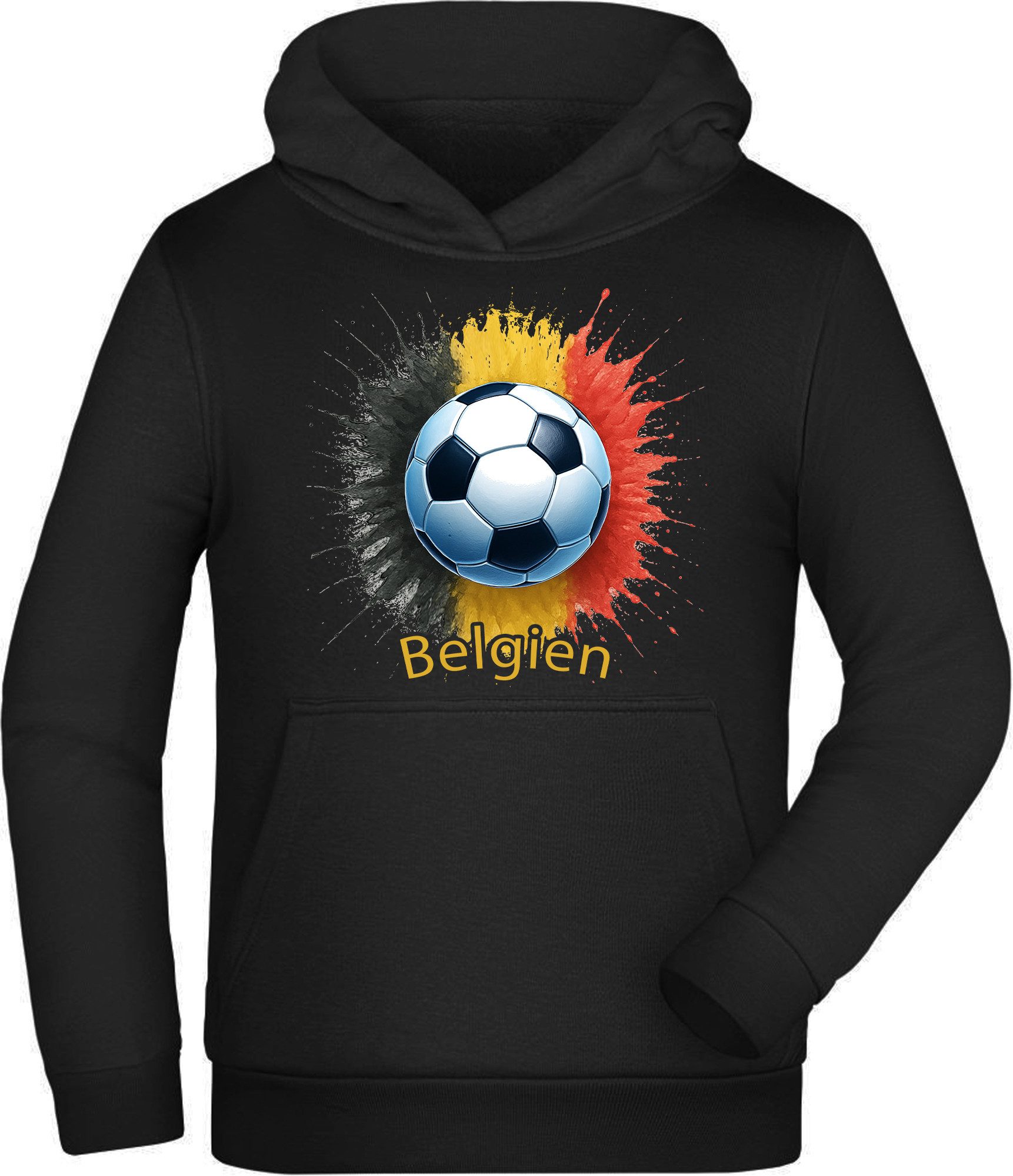 MyDesign24 Hoodie Kinder WM Hoodie Nationalmannschaft Fussball Kapuzensweater – Belgien Fan Hoodie i671