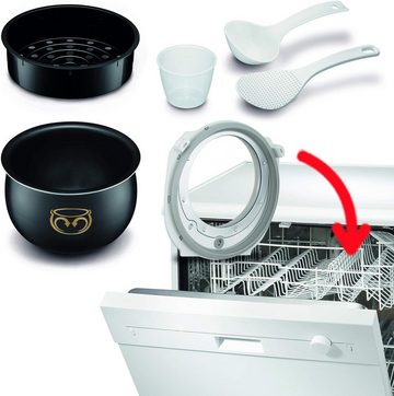 Tefal Multikocher RK8121 45 automatische Kochprogramme, Verzögerter Start, 750,00 W, 5,00 l Schüssel, Große Kapazität (5L) Edelstahl, LC-Display, Rezeptbuch und Zubehör