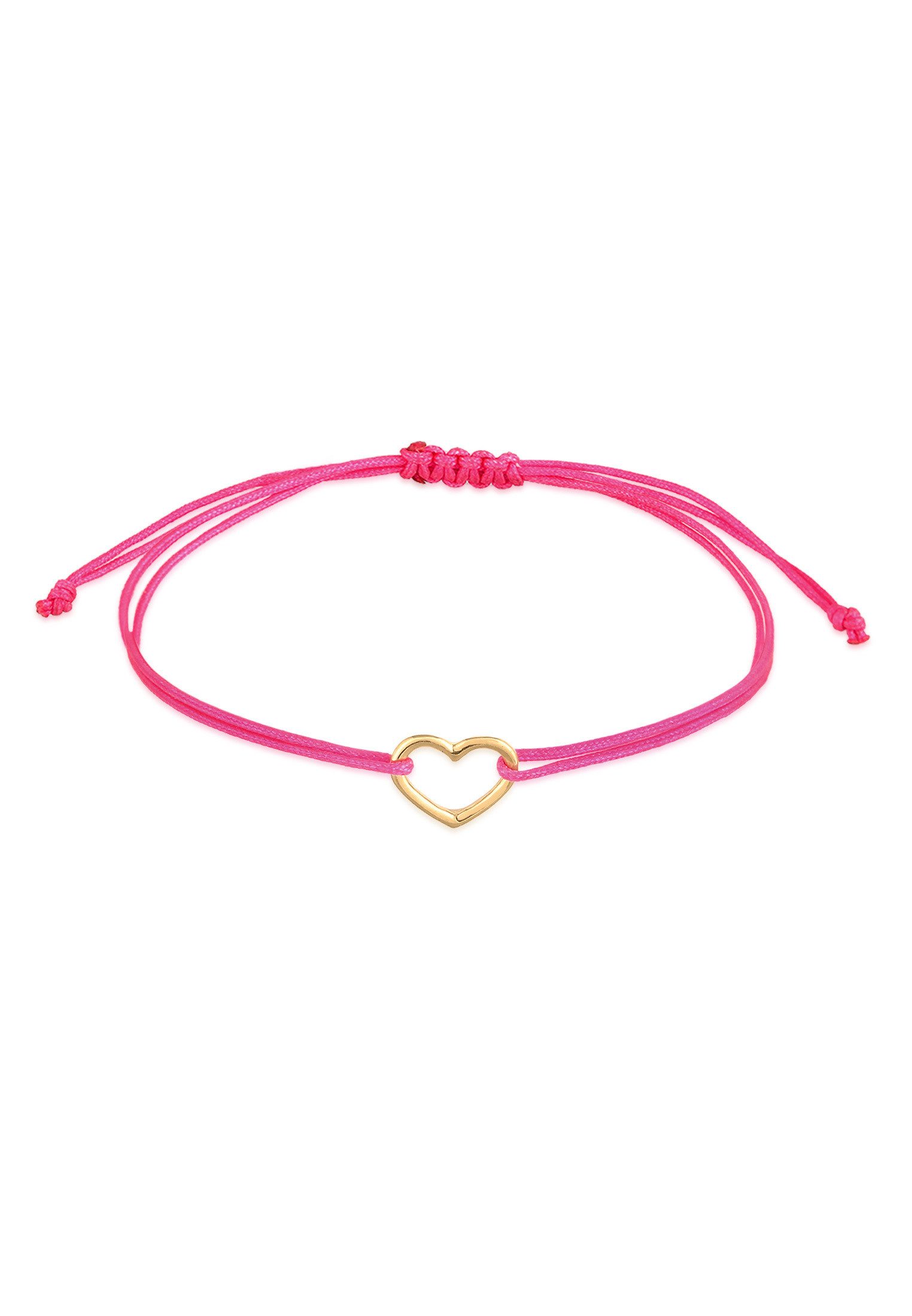 Armband Herz Textilarmband 925 Silber vergoldet