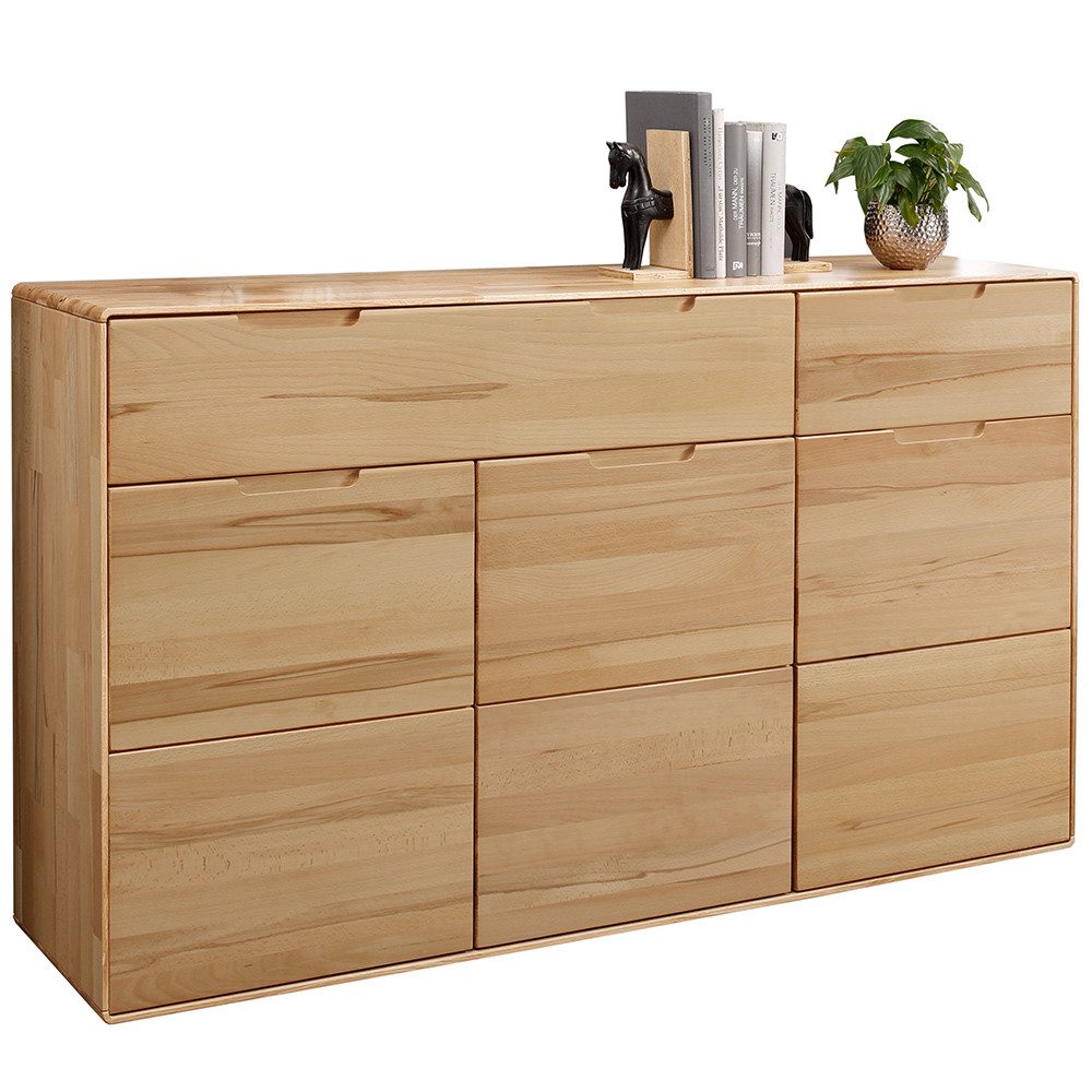Lomadox Kommode KALAMANTA-69, Massivholz Sideboard Schrank Aufbewahrungsschrank modern in Buche