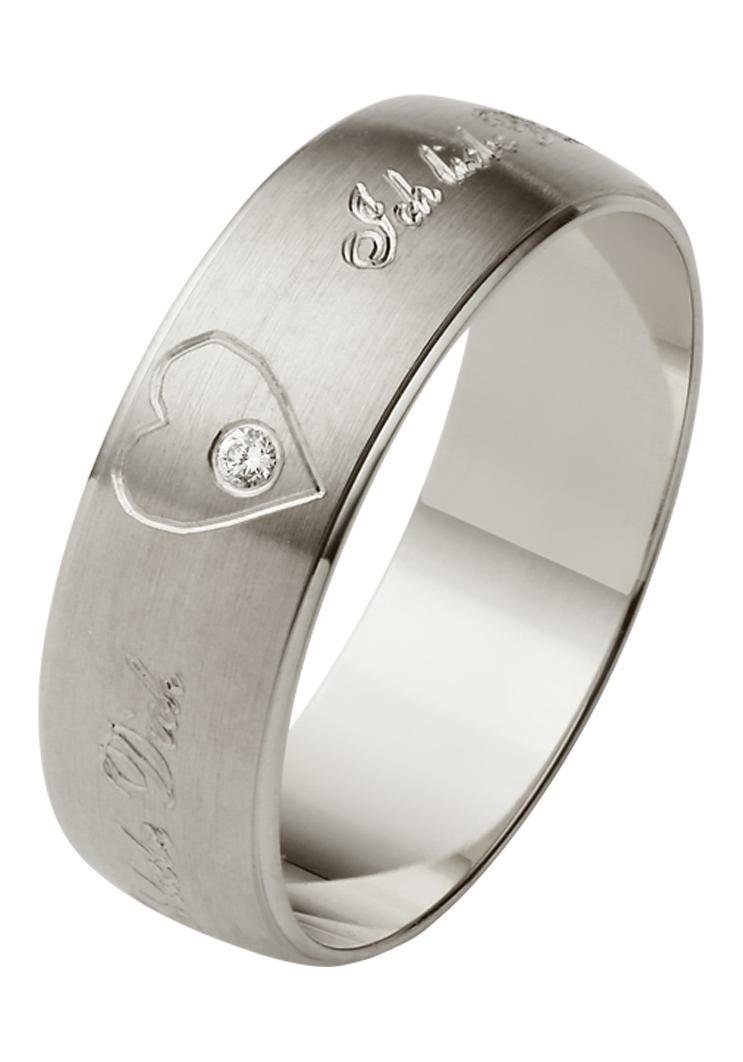 Firetti Trauring Schmuck Geschenk Hochzeit Ehering Trauring "Ich liebe Dich", Made in Germany, wahlweise mit oder ohne Brillant