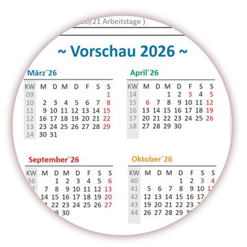 LYSCO Wandkalender Rainbow Wandplaner 2025 (gerollt) DIN A0 / A1 / A2, 14 Monate, (gerollt)