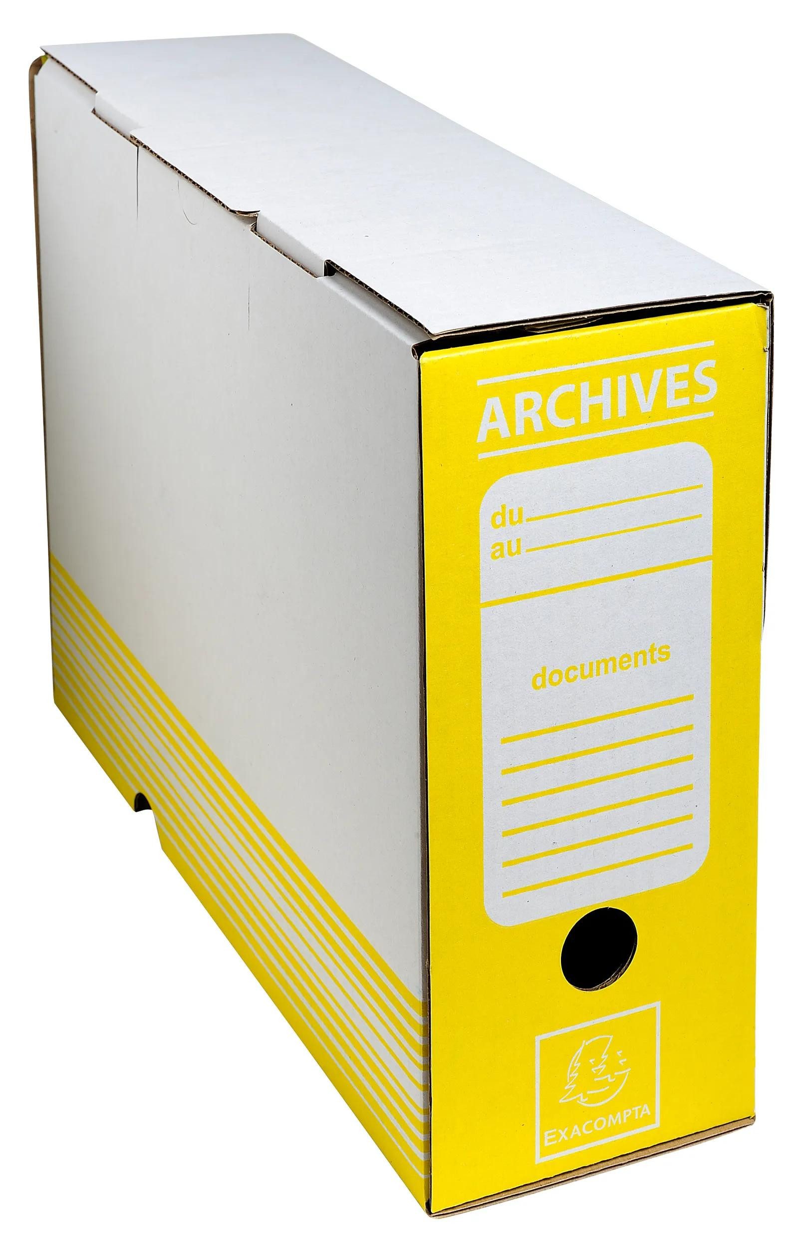 EXACOMPTA Archivcontainer 50x Ablagebox aus Wellpappe Rücken 100mm, DIN A4 - Gelb - 261006H, Boxen Archivbox