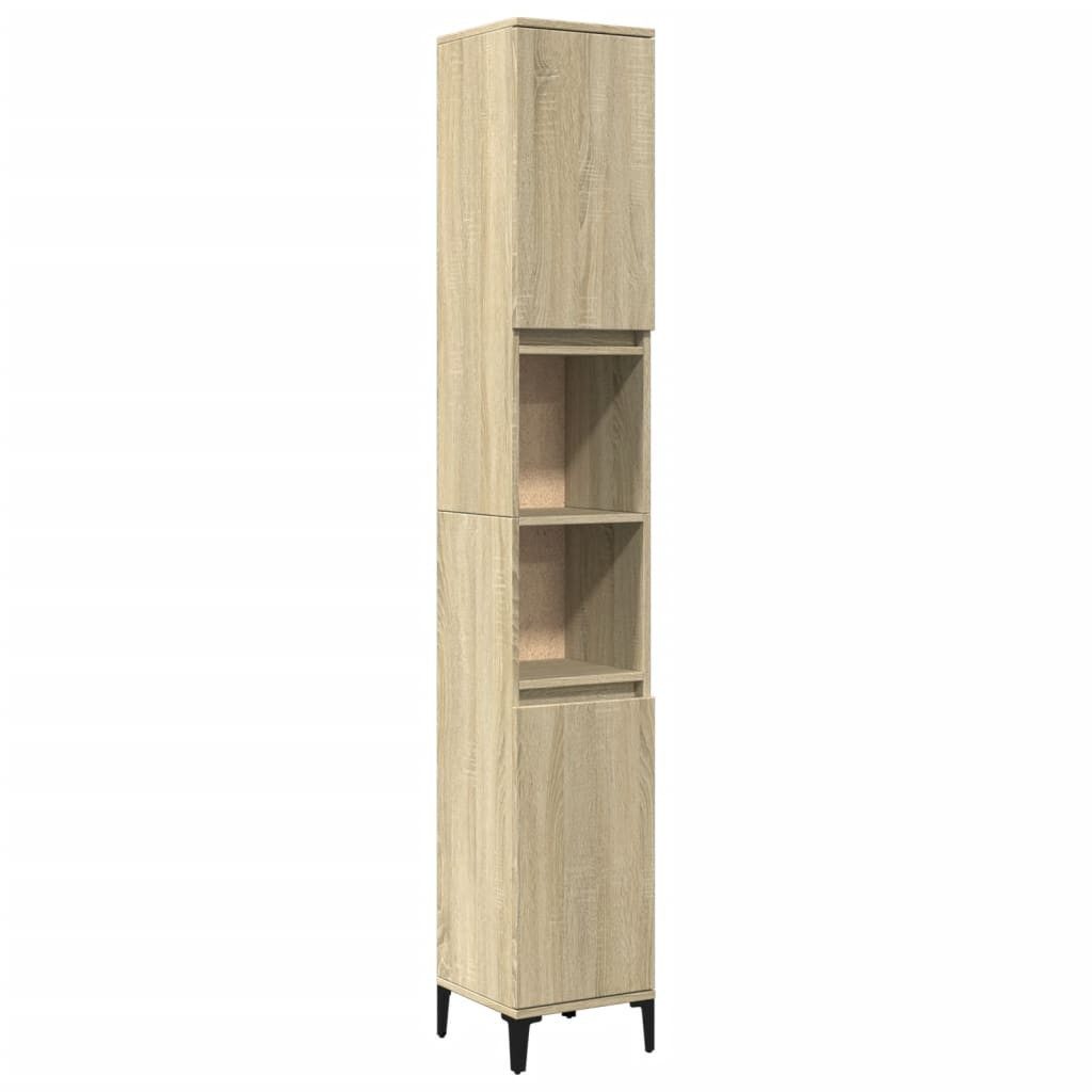 Mehrzweckschrank Badezimmerschrank Hochschrank Regal Nischenschrank Sonoma Eiche 30x30x