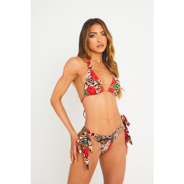 Moda Minx Bikini-Hose Be Fierce Tie Side Brazilian Bottom - Tiger Rose