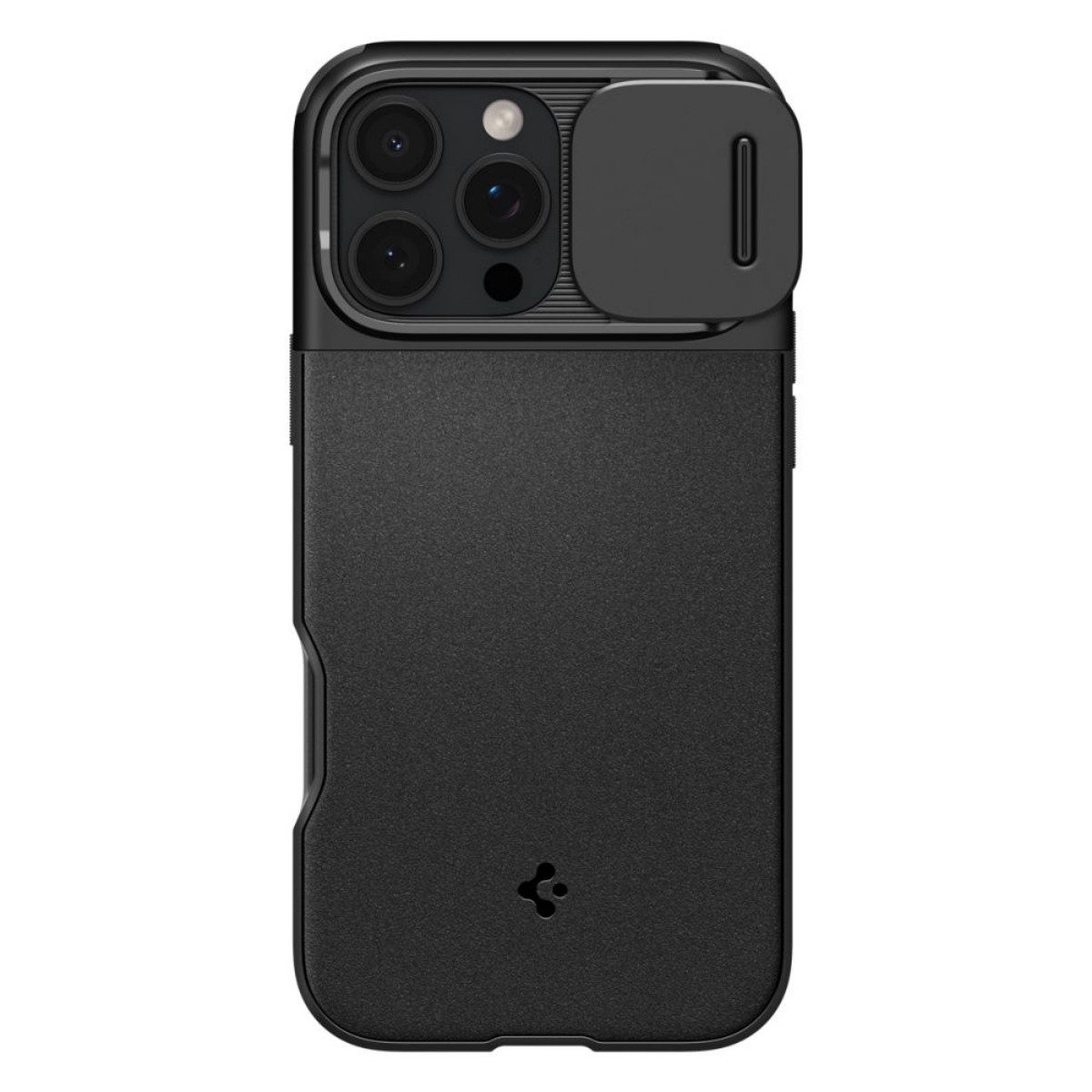Spigen Handyhülle Optik Armor Magnetfunktion Kompatibel mit iPhone 16 Pro Max Schwarz 6,7, Kompatibel mit iPhone 16 Pro Max, dezente Struktur, Premium-Gefühl