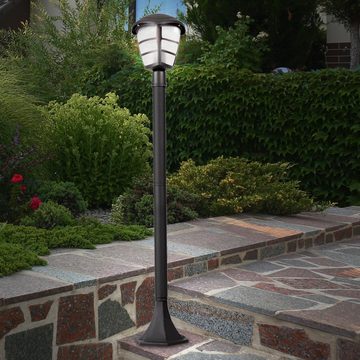 etc-shop LED Außen-Stehlampe, Leuchtmittel inklusive, Warmweiß, Farbwechsel, Außen Steh Leuchte ALU Laterne Garten Lampe dimmbar im Set