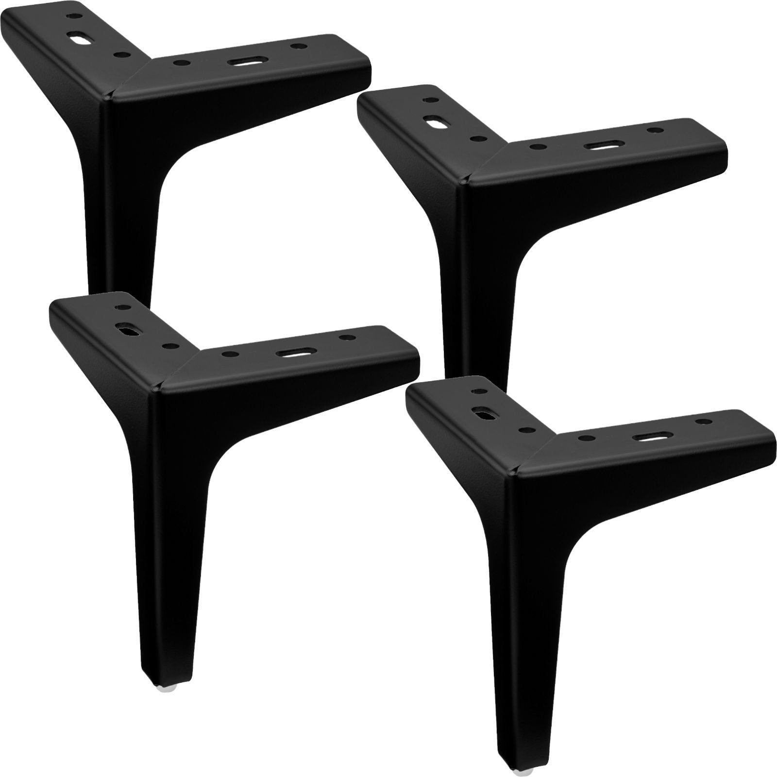 SO-TECH® Möbelfuß VICTOR, Stahl mit Bodengleiter, 135 x 135 x 40 mm, (4-St), Höhe 150 mm, schwarz matt