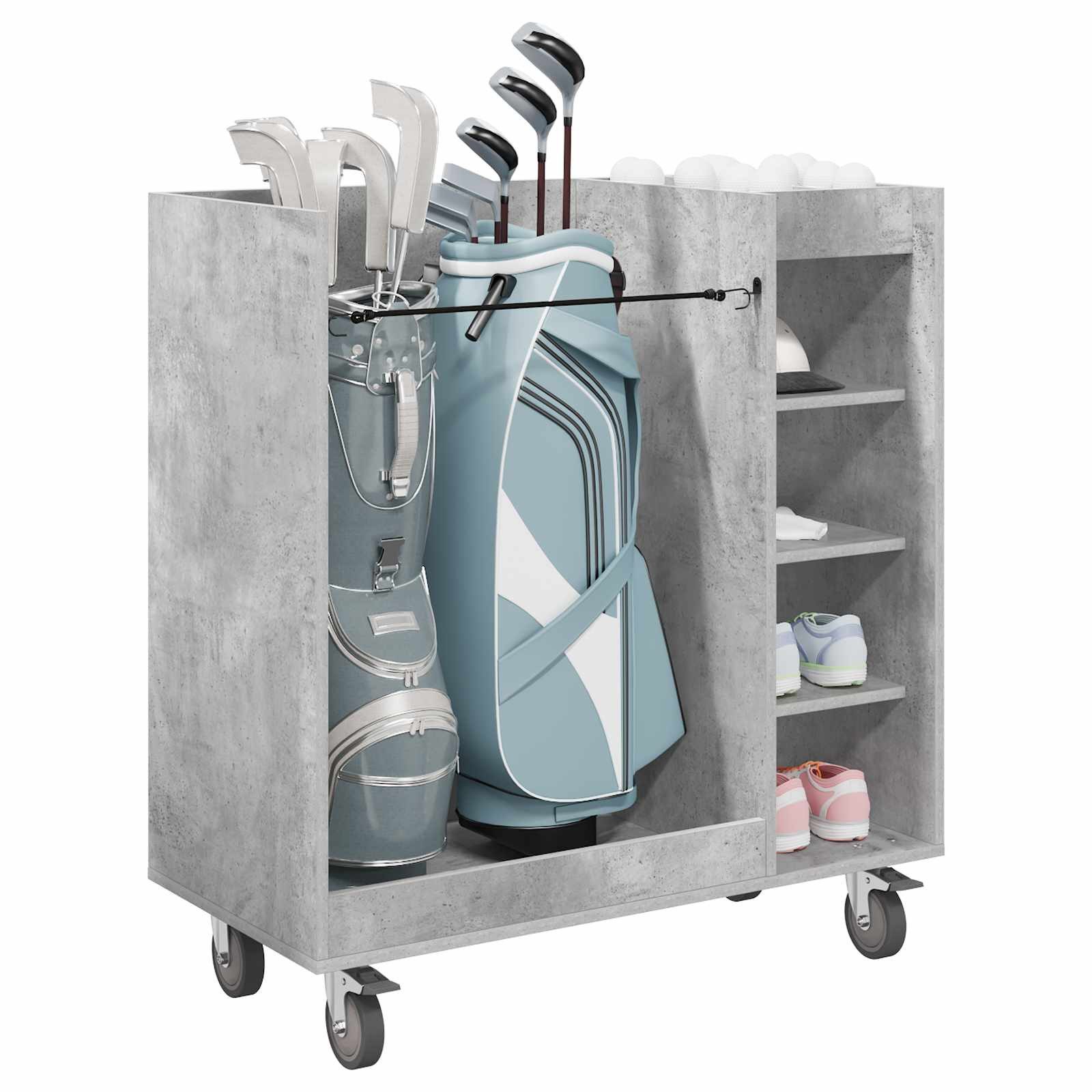 vidaXL Garderoben-Set 90 x 45 x 98 cm Golf Schrank Mit Rad Uni Beton Grau 90x45x98 cm