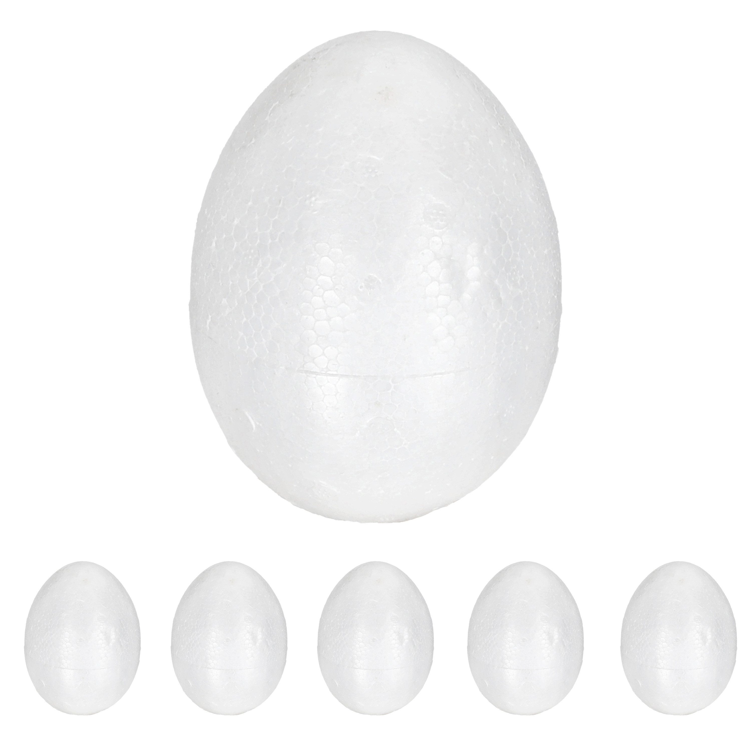 CEPEWA Osterei DIY Ostereier 6er Set zum Bemalen Styropor 8x12cm Eier Osterdekoration