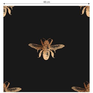 K&L Wall Art Mustertapete Vintage fleißige Biene Büro Vliestapete Natur Schwarz Gold Wohnzimmer, Bienenkönigin Tapete