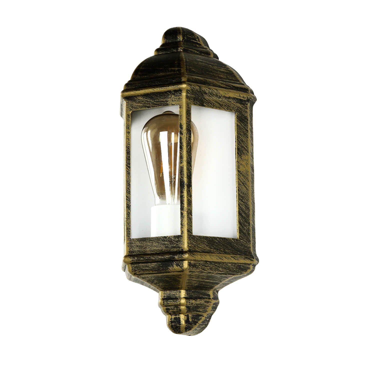 Leuchtmittel, Aluguss ohne Außen Schiffsleuchte Antik Gold Rustikale LIVORNO, Außen-Wandleuchte Wandlampe Licht-Erlebnisse