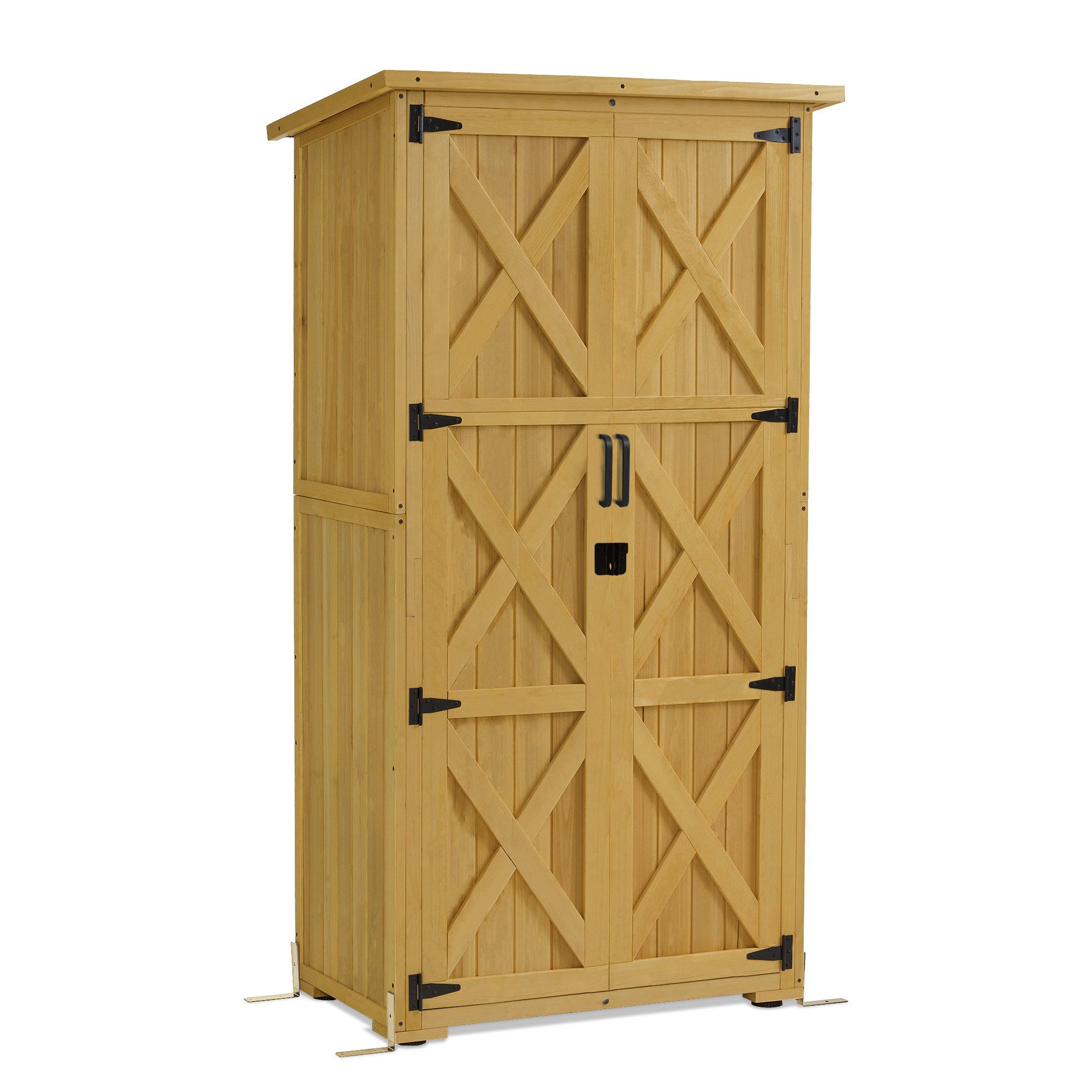 MCombo Gerätehaus M MCombo Gartenschrank Gartenhaus 0878-F, Geräteschuppen Klein Wetterfest, Holz, Outdoor, 55×90×169cm