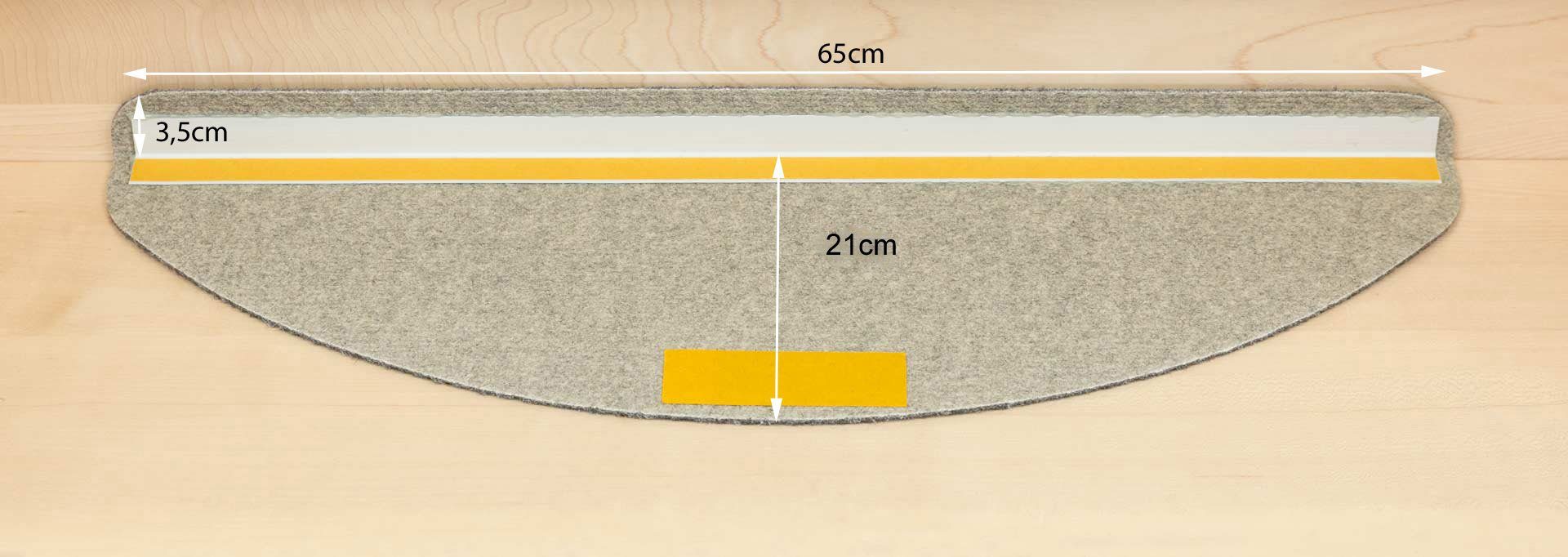 Metzker® Stufenmatte Stufenmatten Ramon MW Halbrund Einzeln und SparSet´s, halbrund, Höhe: 2 mm, 14 Stück im Set - Hellbraun – Bild 5 von 5